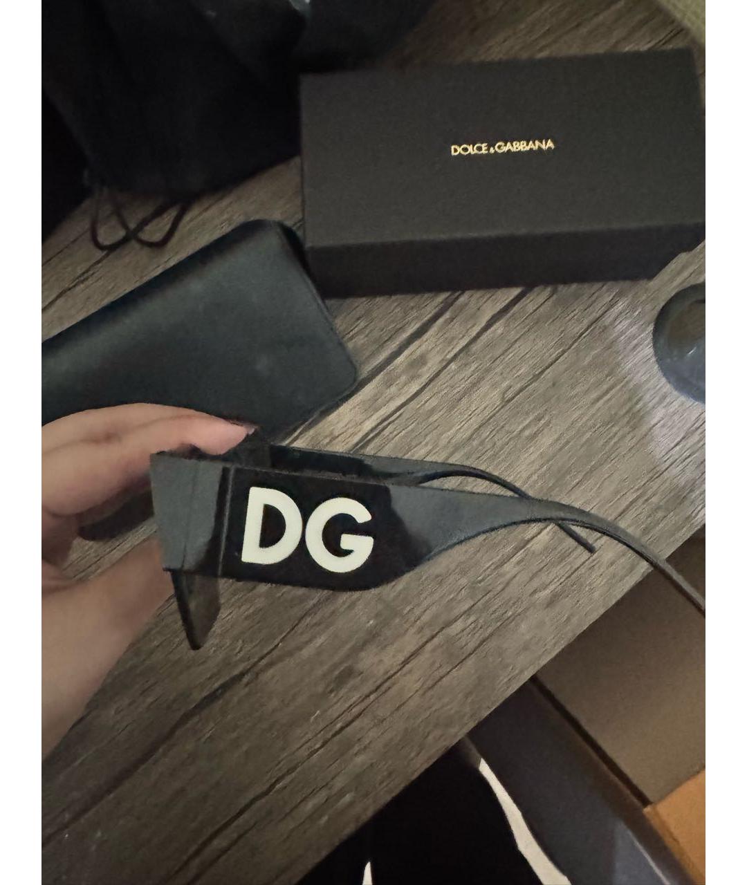 DOLCE&GABBANA Черные пластиковые солнцезащитные очки, фото 2
