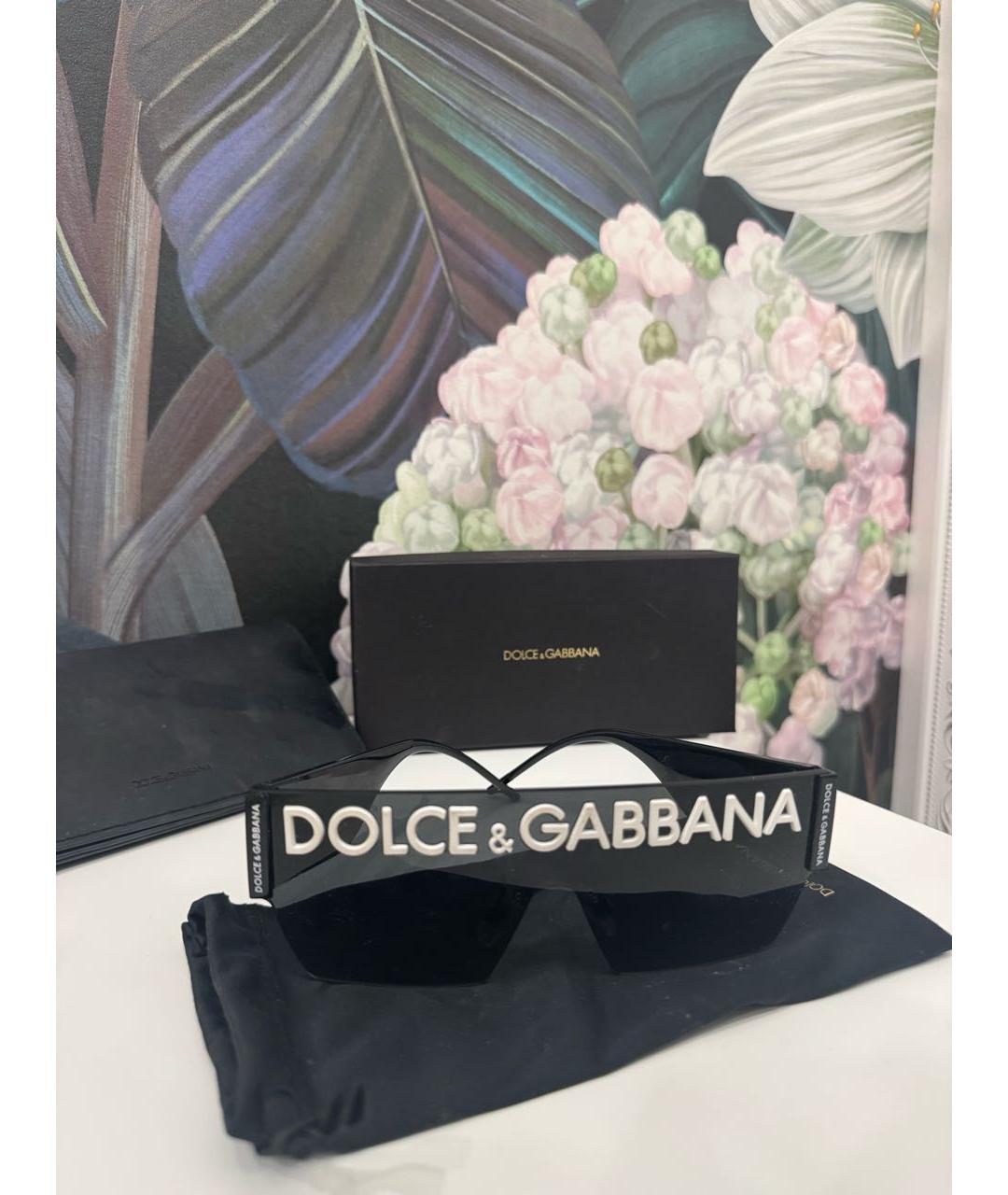 DOLCE&GABBANA Черные пластиковые солнцезащитные очки, фото 2