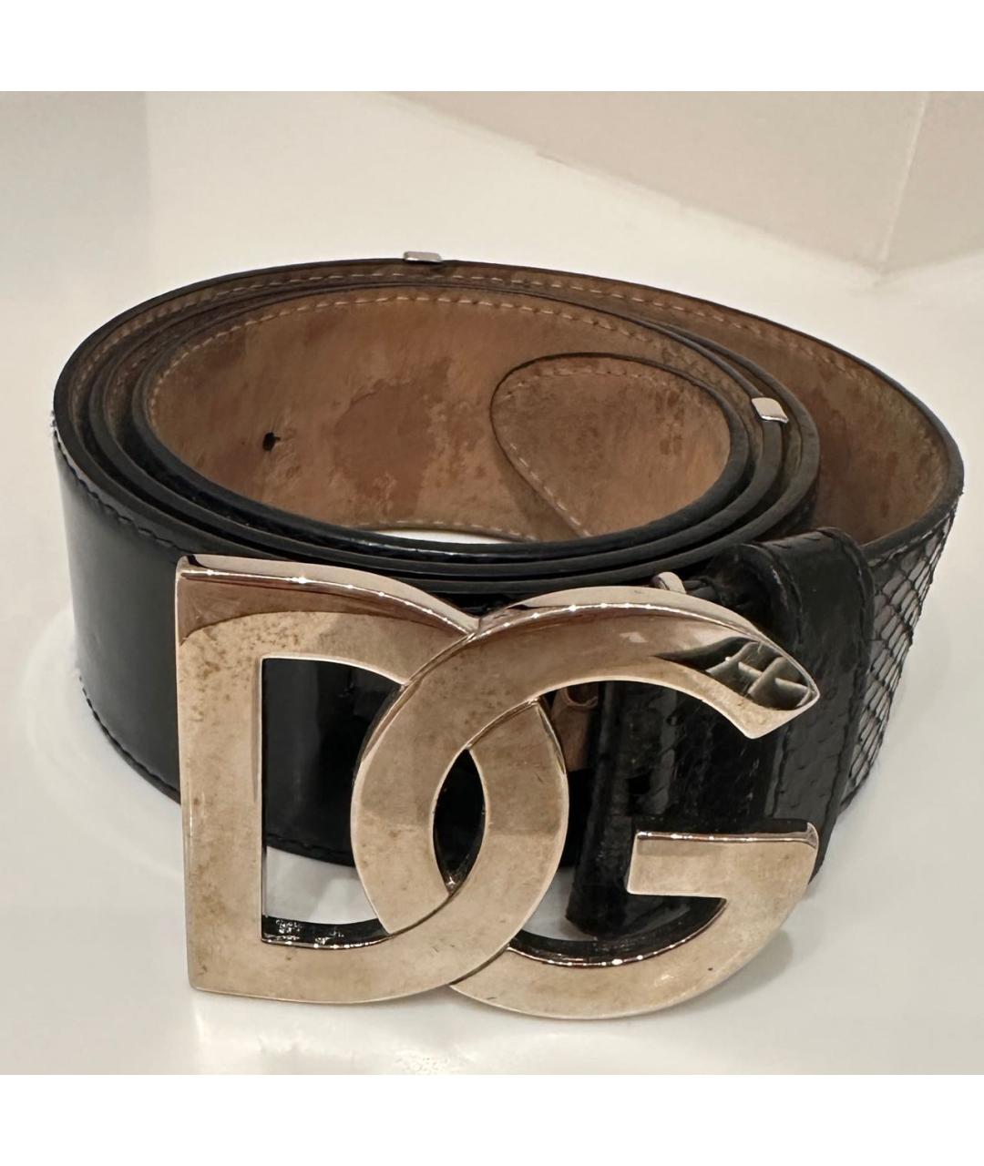 DOLCE&GABBANA Черный ремень из лакированной кожи, фото 5