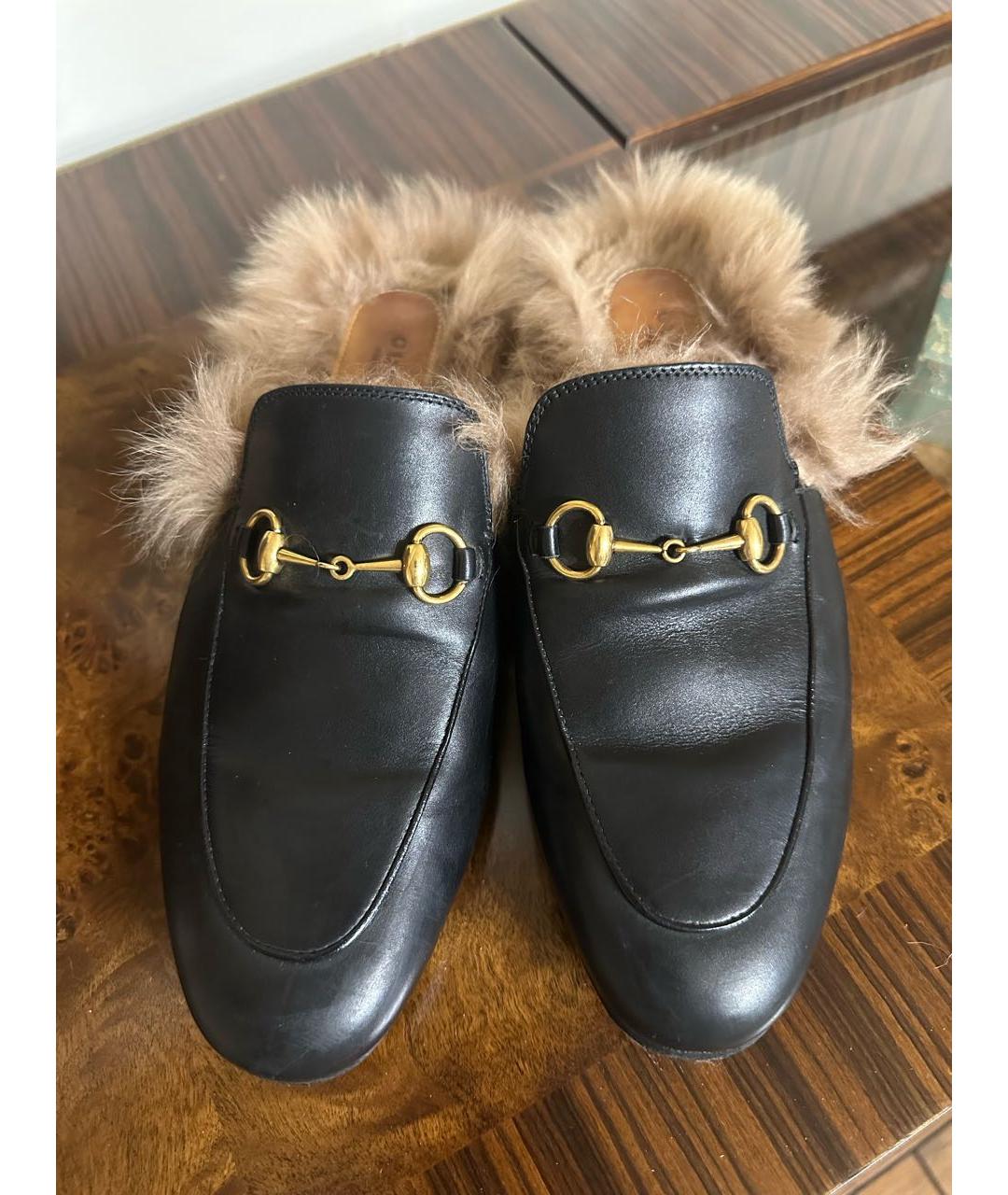 GUCCI Черные кожаные сабо, фото 5