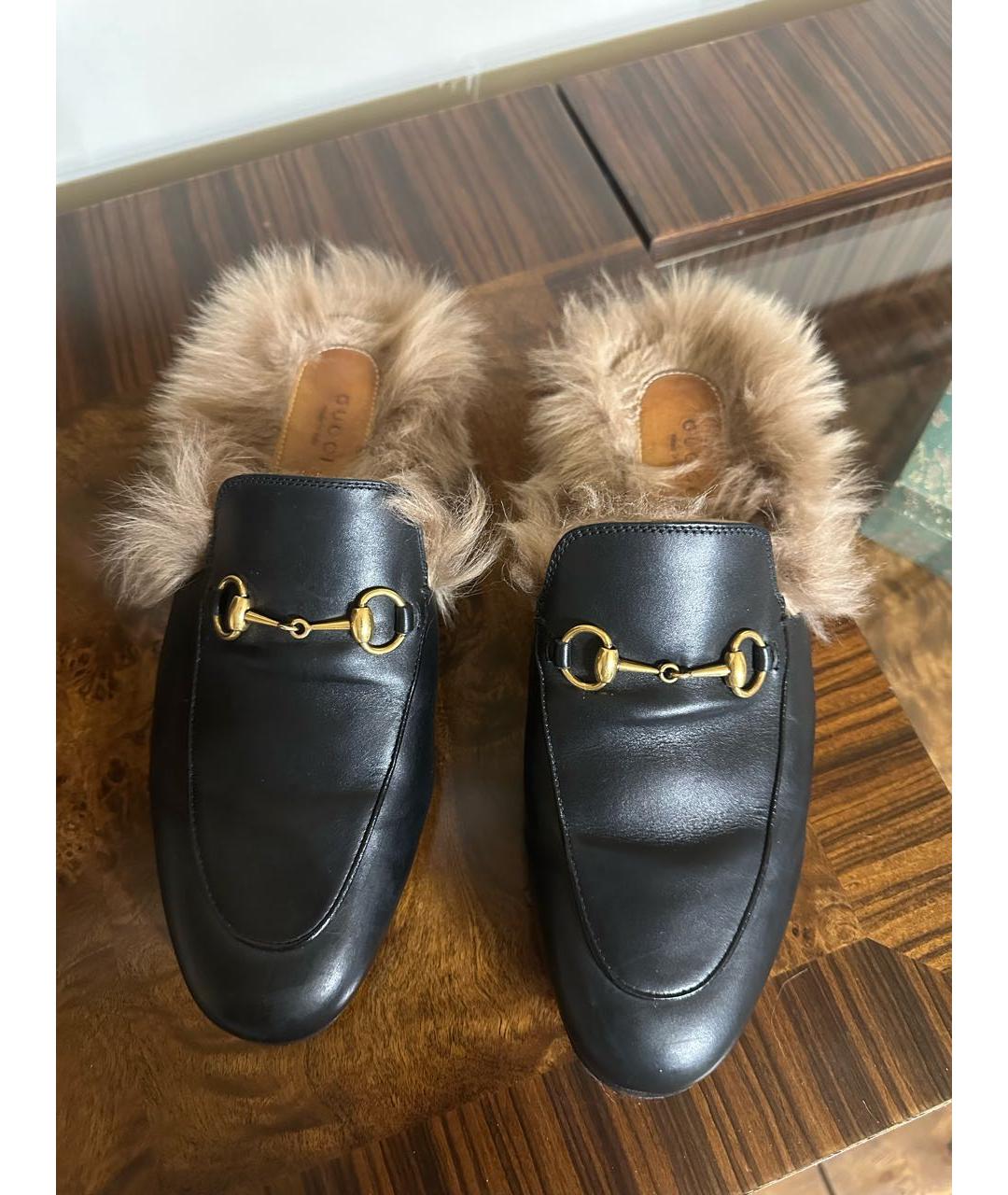 GUCCI Черные кожаные сабо, фото 2