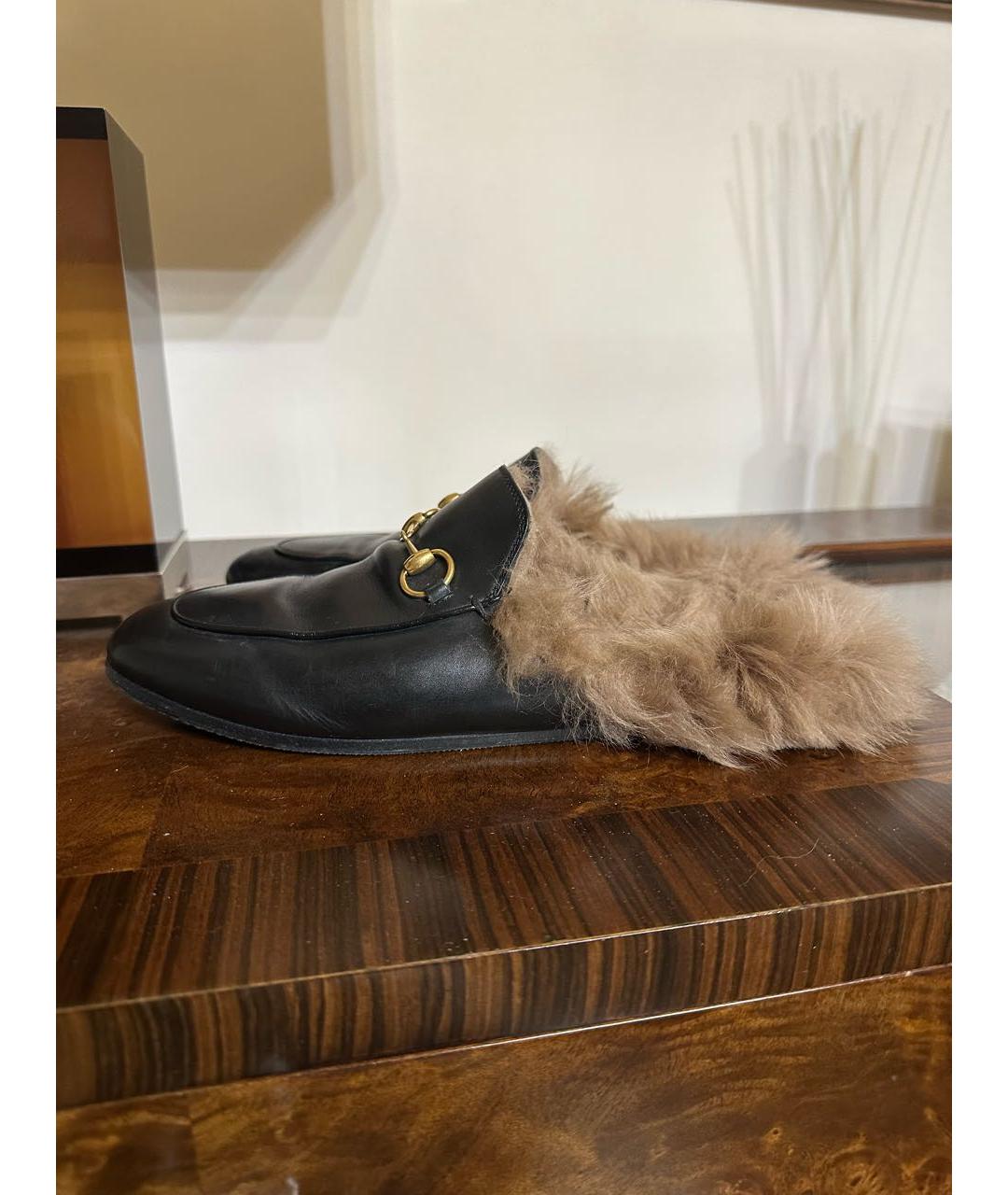 GUCCI Черные кожаные сабо, фото 6