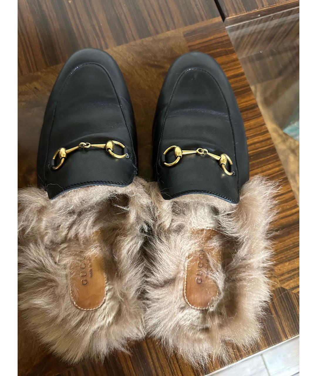 GUCCI Черные кожаные сабо, фото 3