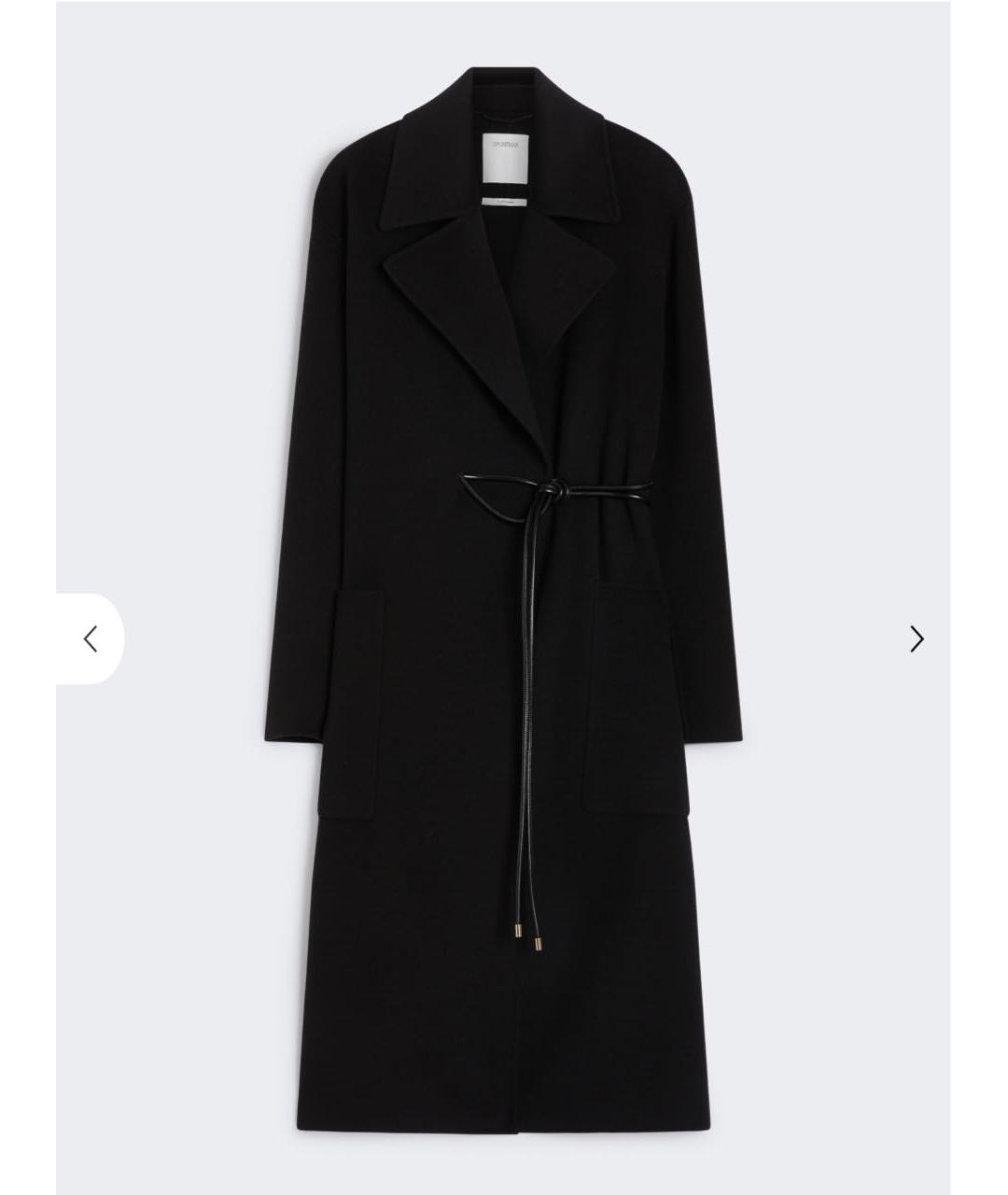 SPORTMAX Черное шерстяное пальто, фото 4