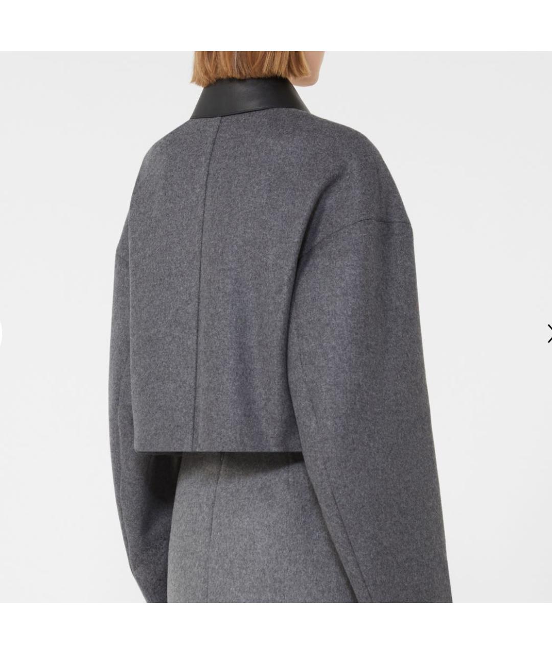 SPORTMAX Серое шерстяное пальто, фото 3