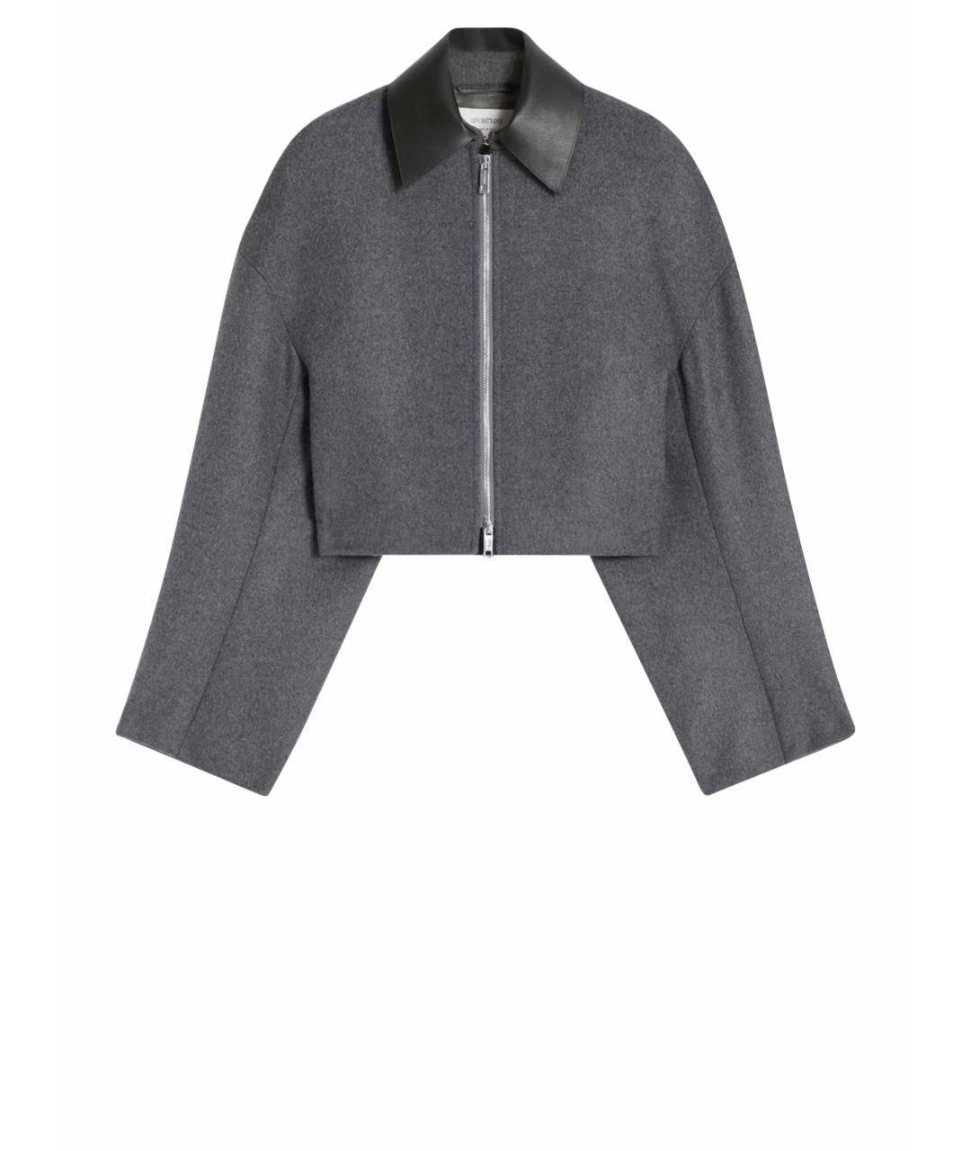 SPORTMAX Серое шерстяное пальто, фото 1