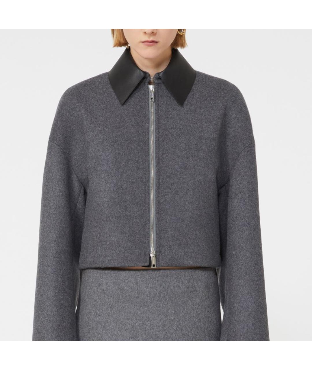 SPORTMAX Серое шерстяное пальто, фото 2