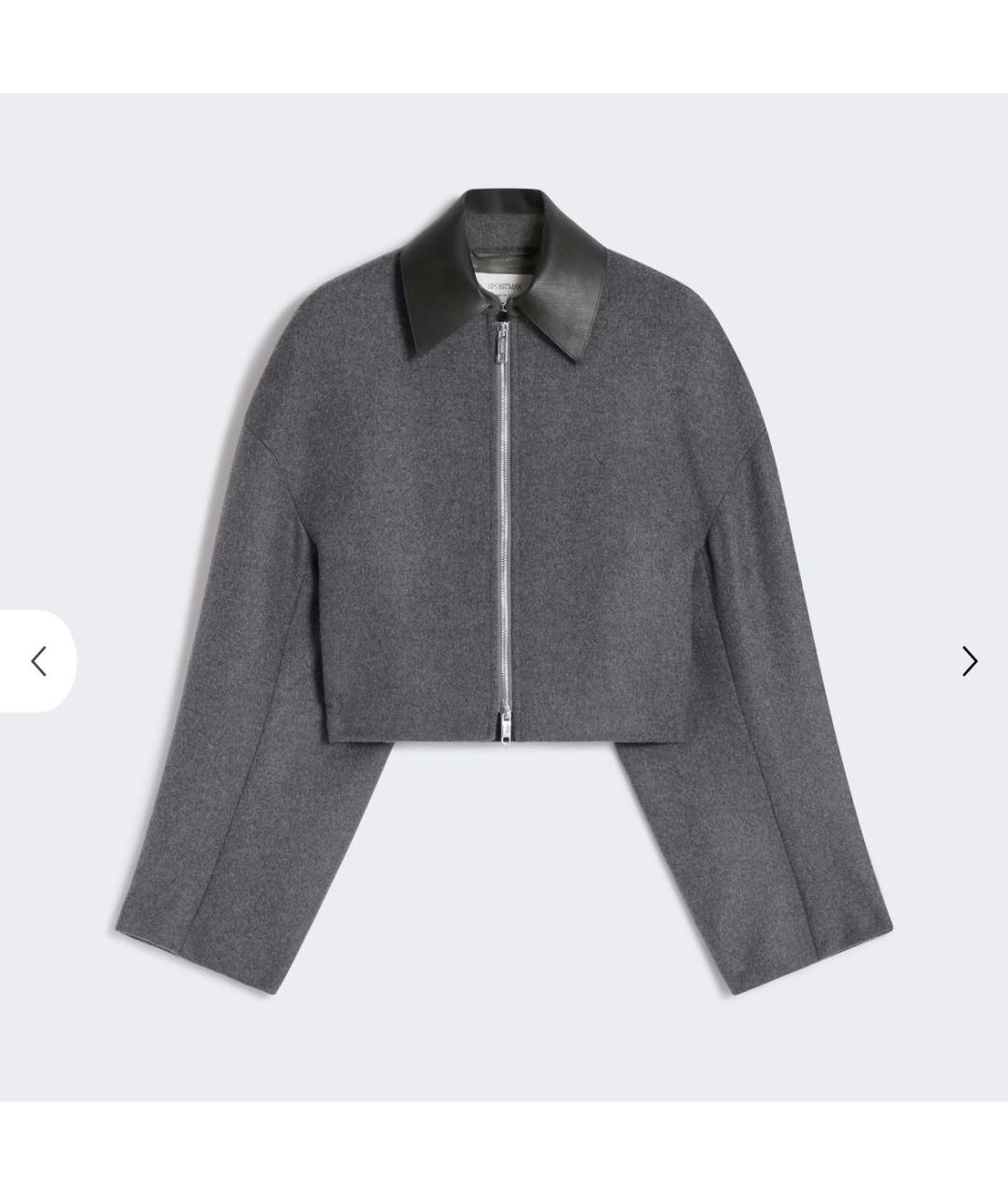 SPORTMAX Серое шерстяное пальто, фото 5