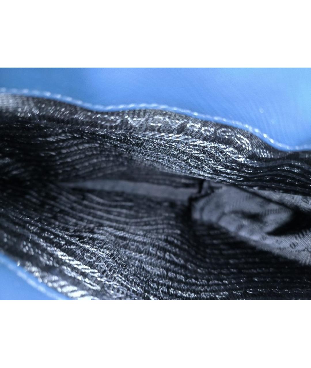 PRADA Темно-синяя кожаная сумка с короткими ручками, фото 6