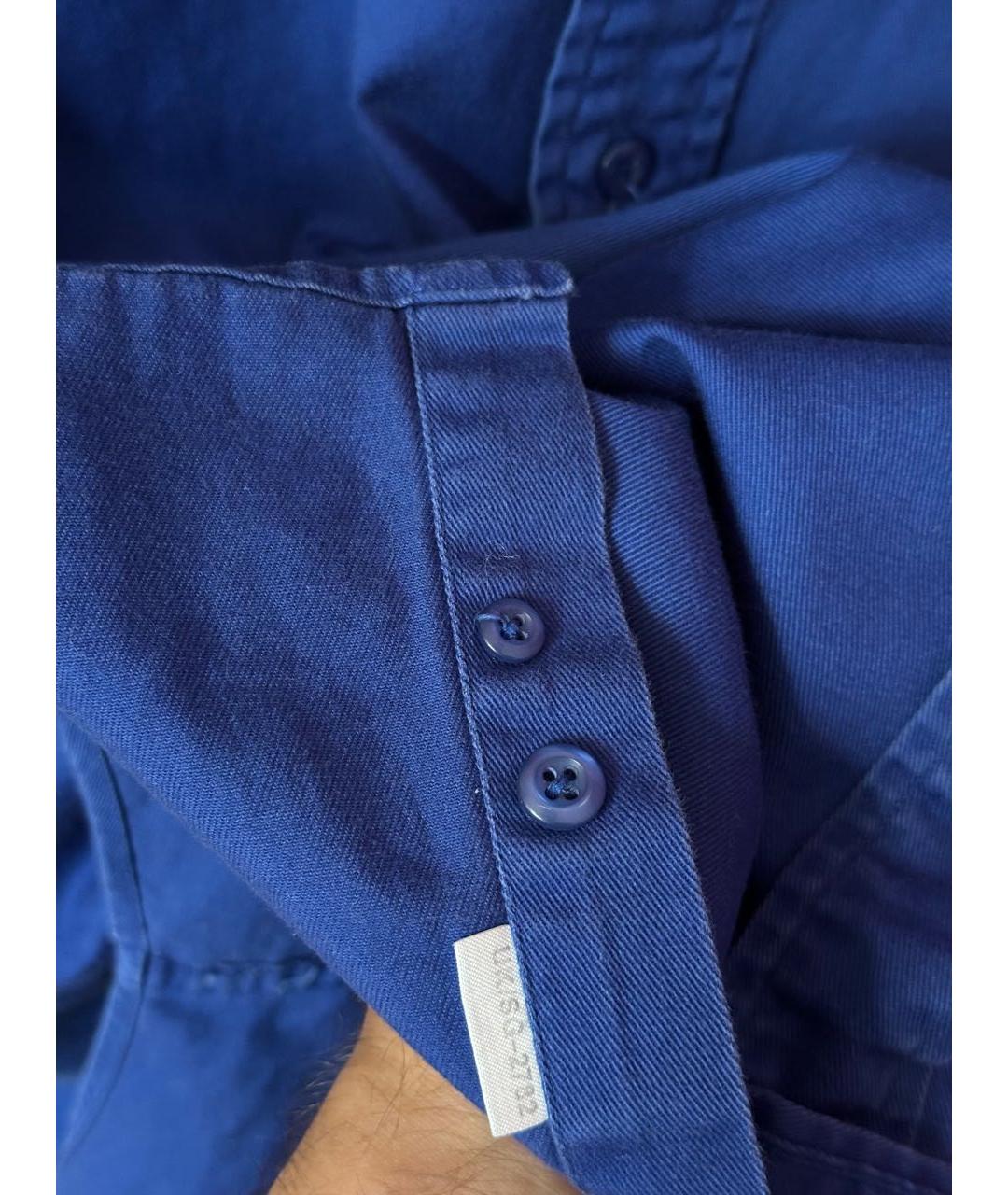 YVES SAINT LAURENT VINTAGE Синяя хлопковая кэжуал рубашка, фото 2