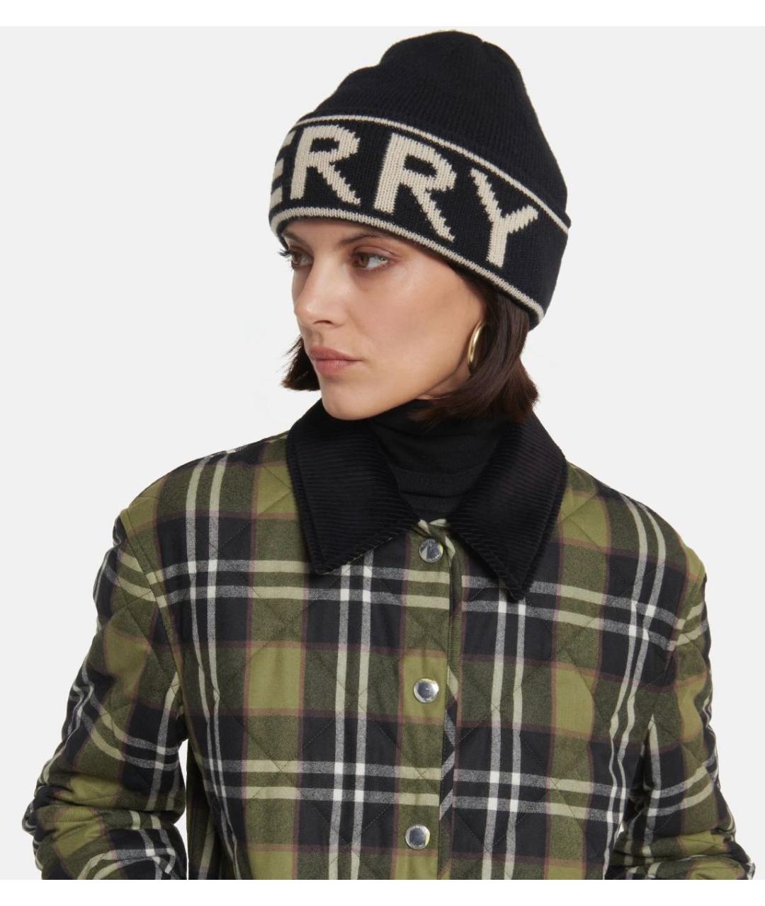 BURBERRY Черная кашемировая шапка, фото 3