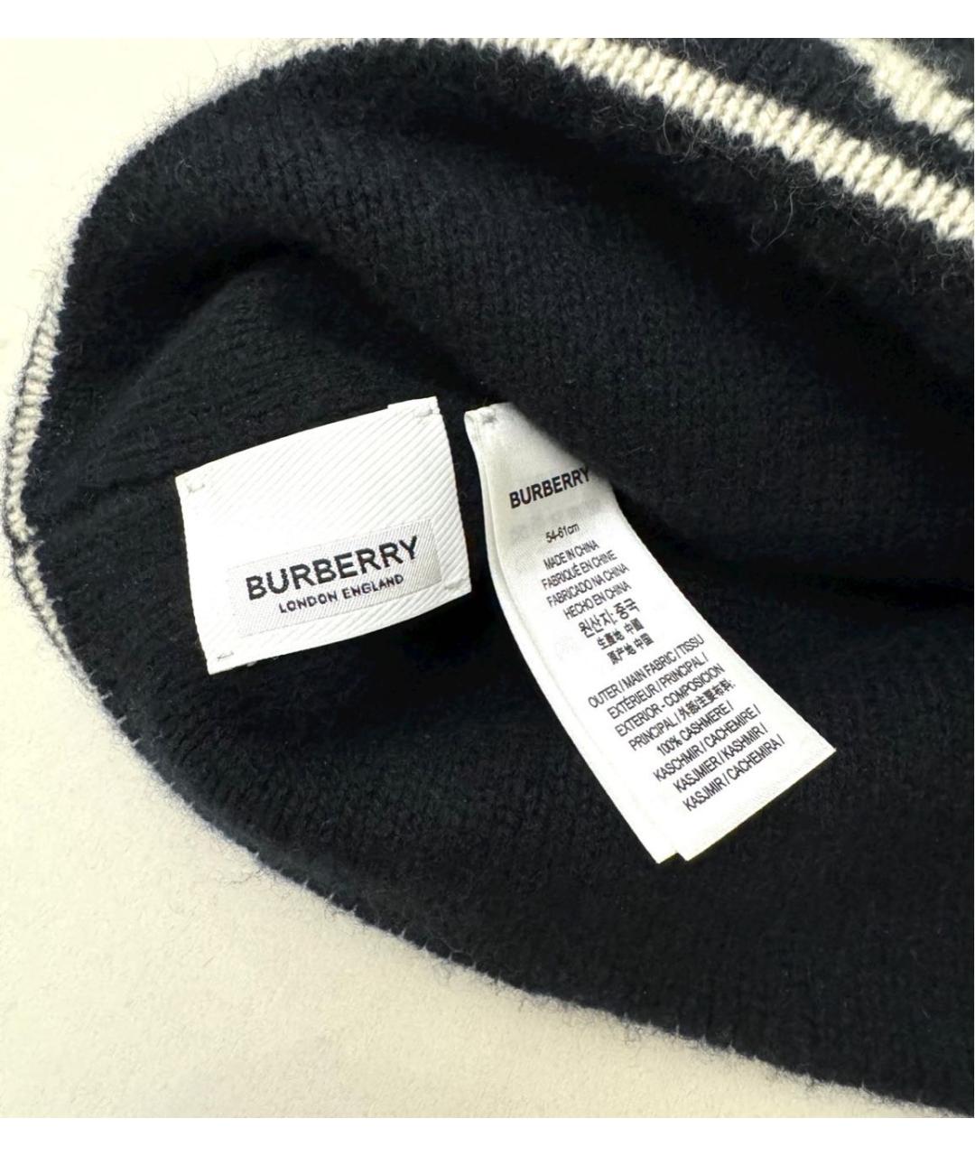 BURBERRY Черная кашемировая шапка, фото 2