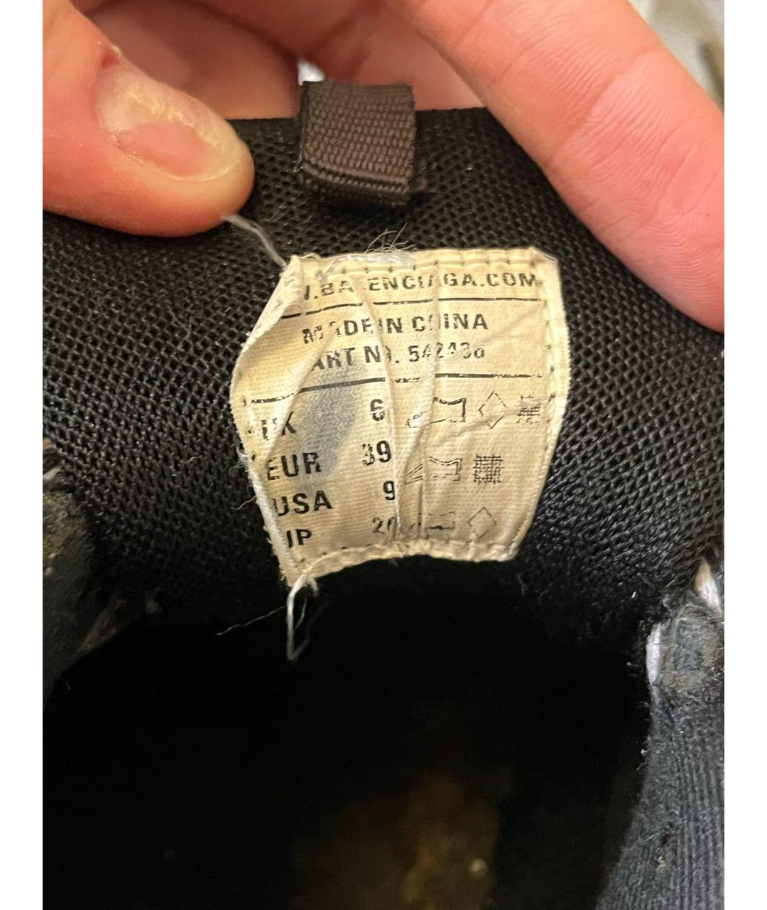 BALENCIAGA Антрацитовые низкие кроссовки / кеды, фото 6