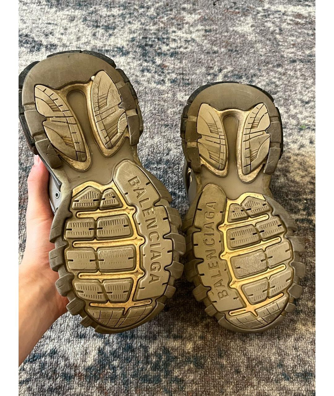 BALENCIAGA Антрацитовые низкие кроссовки / кеды, фото 4