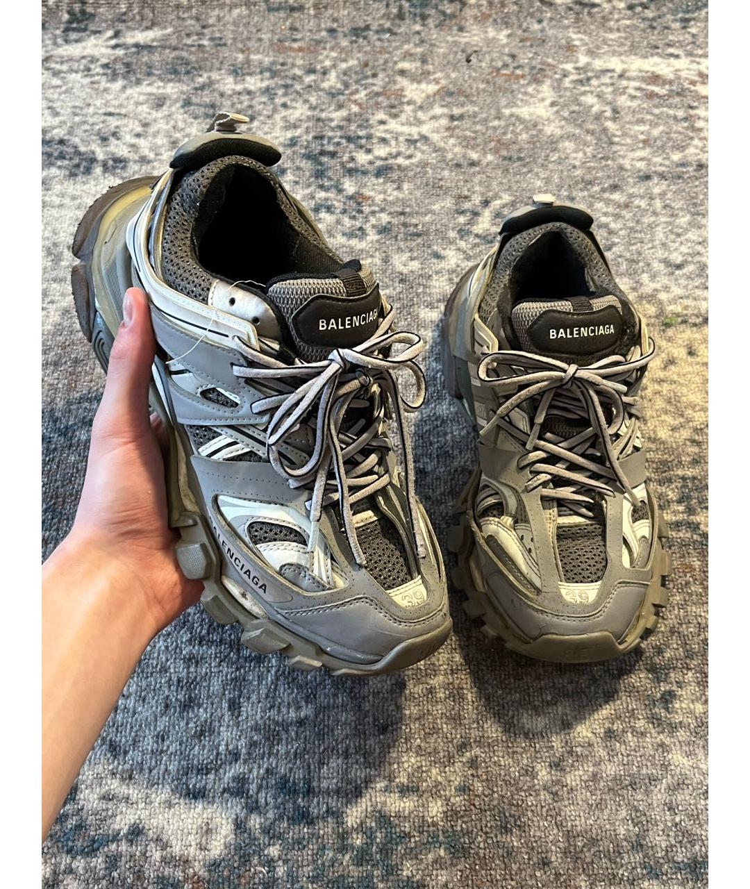 BALENCIAGA Антрацитовые низкие кроссовки / кеды, фото 2