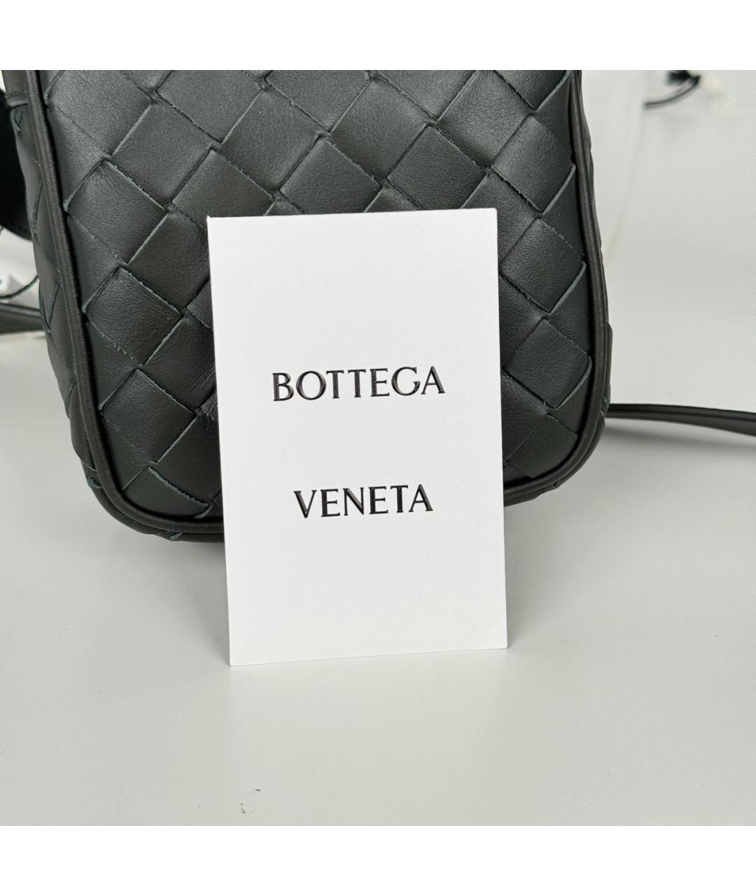 BOTTEGA VENETA Зеленая кожаная поясная сумка, фото 8