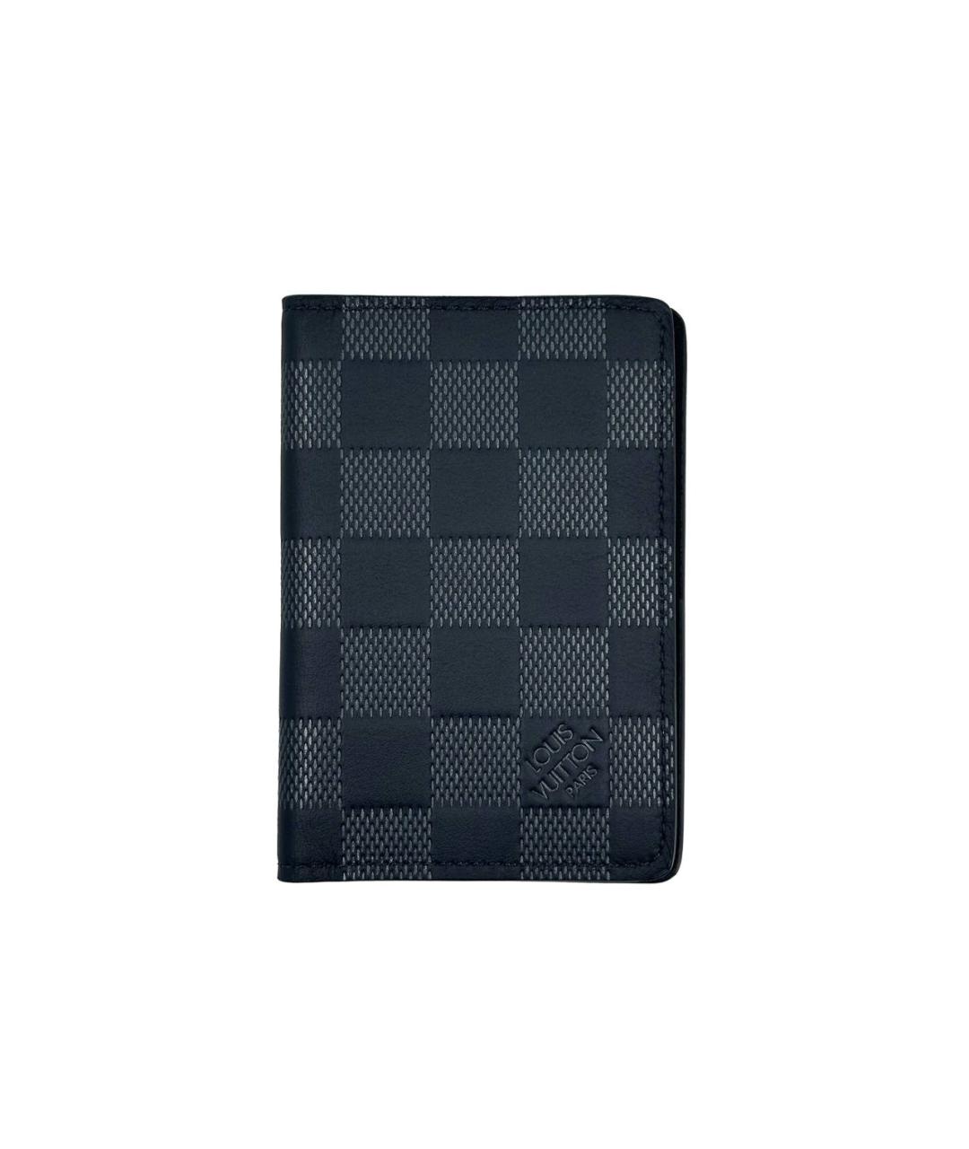 LOUIS VUITTON Черный кожаный кардхолдер, фото 1