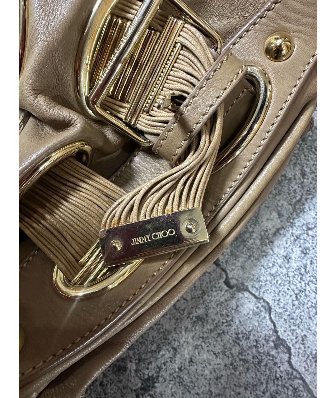 JIMMY CHOO Коричневая кожаная сумка тоут, фото 7