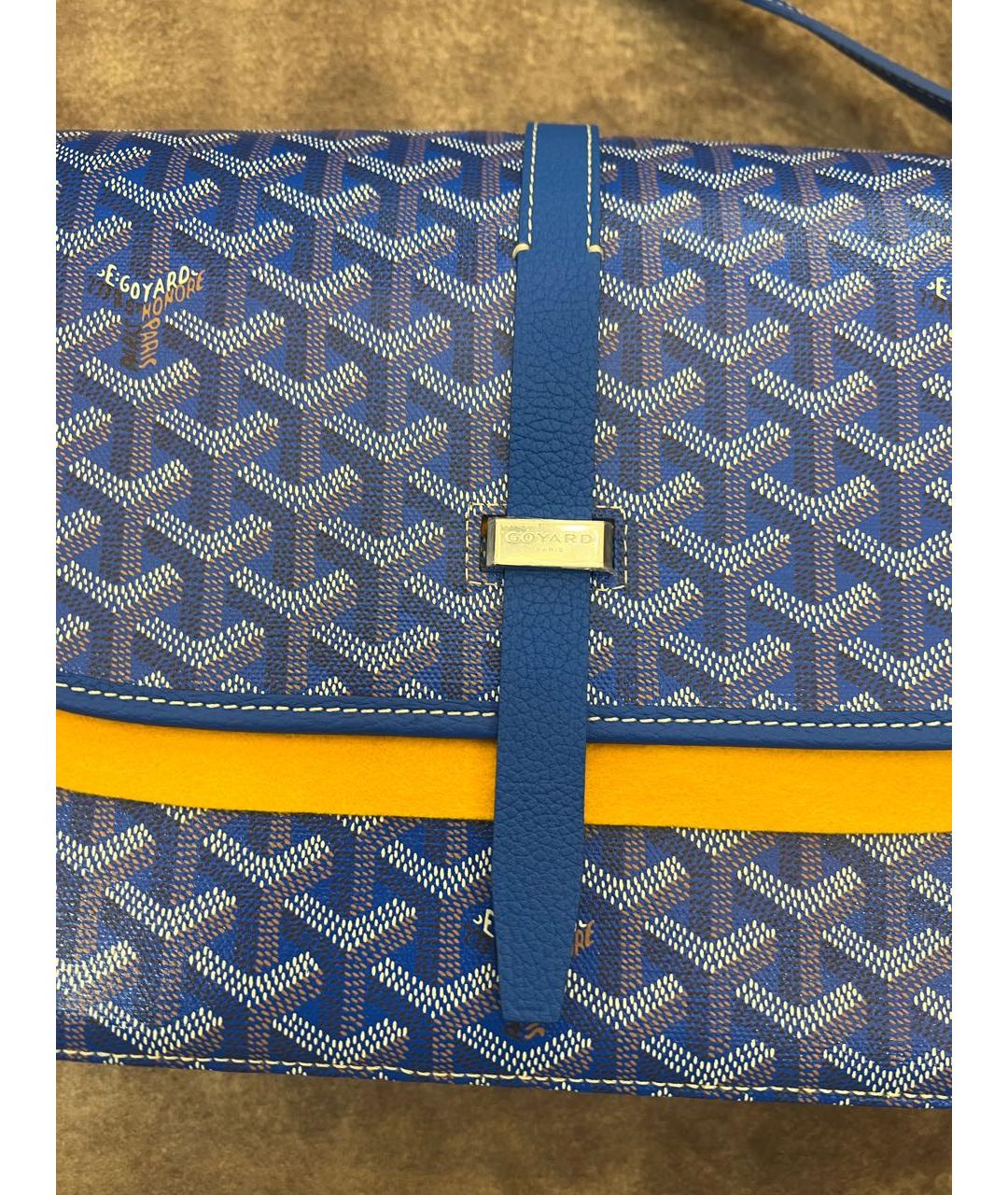 GOYARD Голубая кожаная сумка на плечо, фото 2