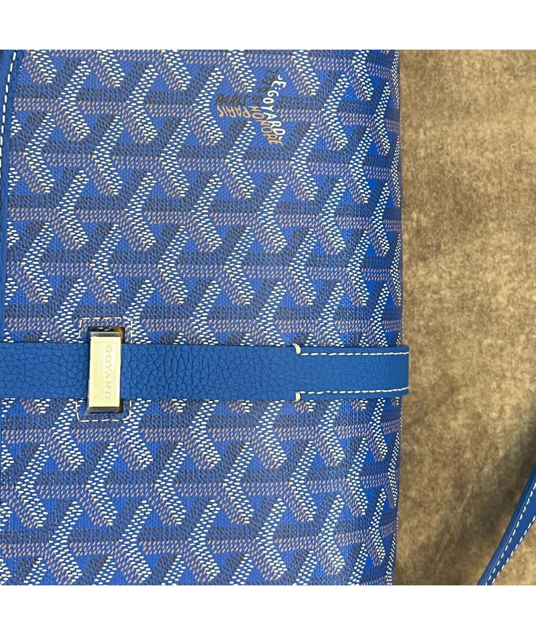 GOYARD Голубая кожаная сумка на плечо, фото 4