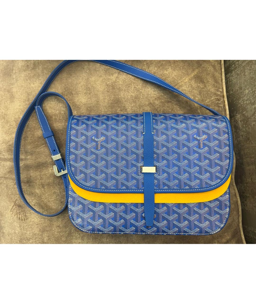 GOYARD Голубая кожаная сумка на плечо, фото 5
