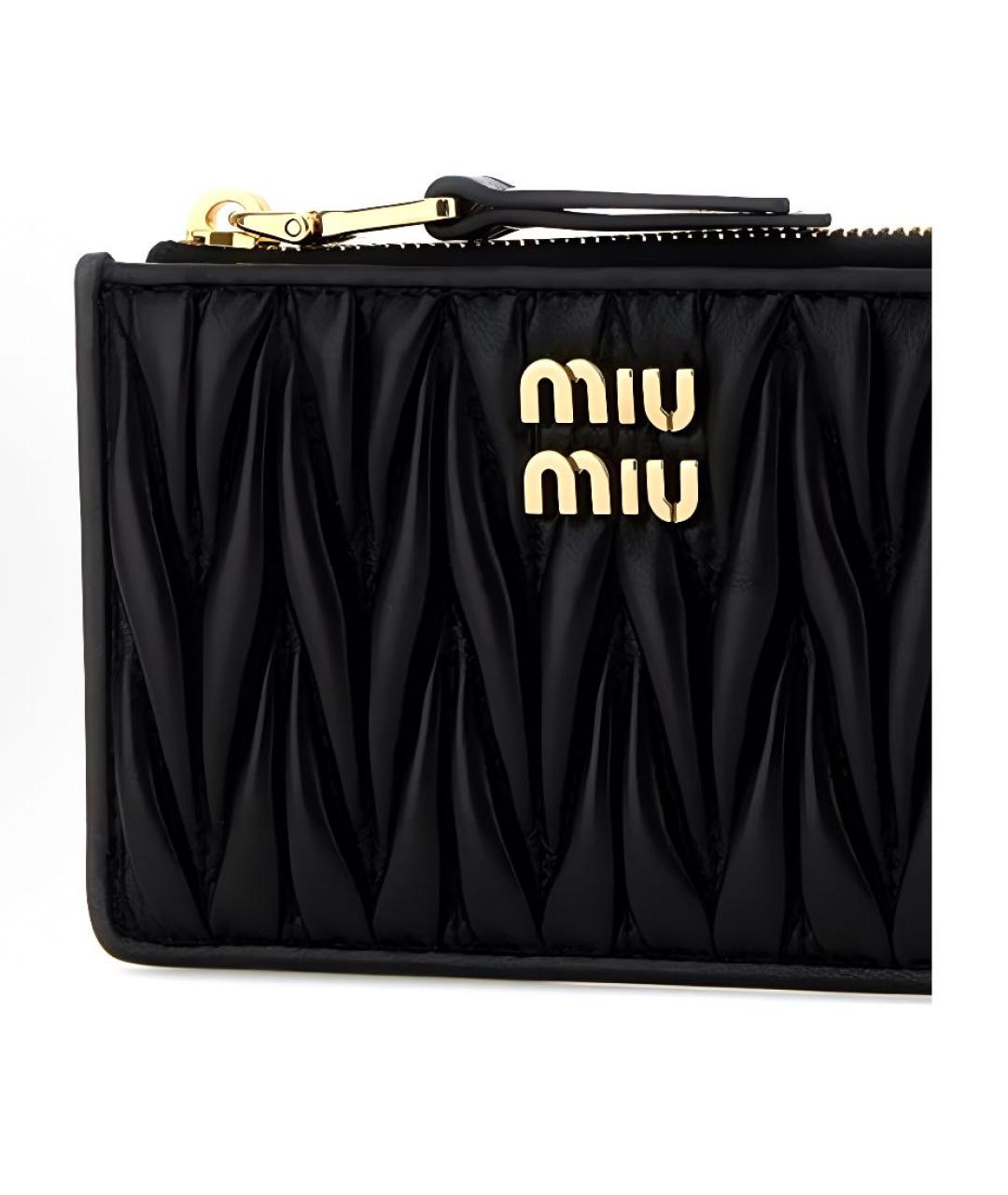 MIU MIU Черный кожаный кардхолдер, фото 3