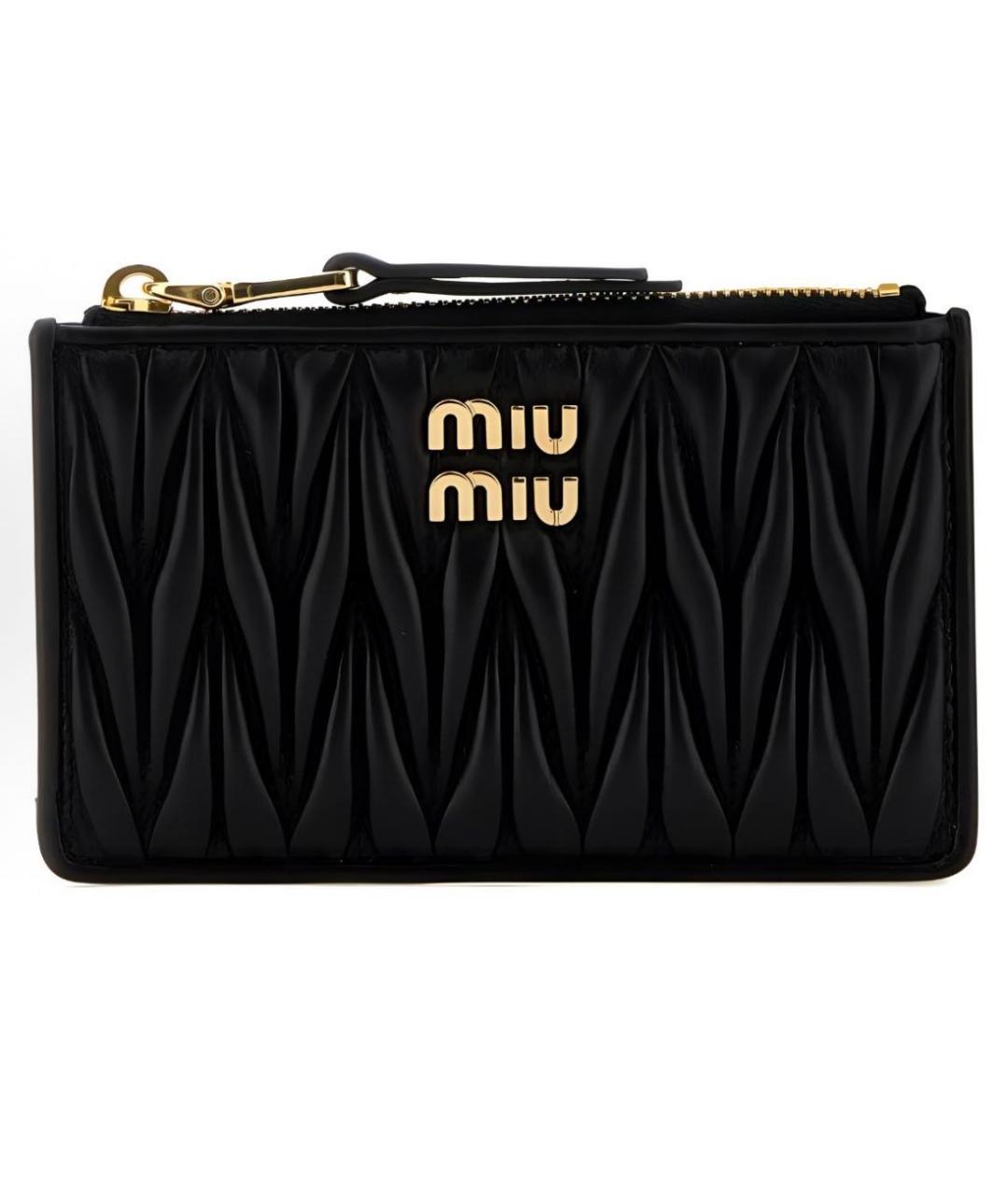 MIU MIU Черный кожаный кардхолдер, фото 5