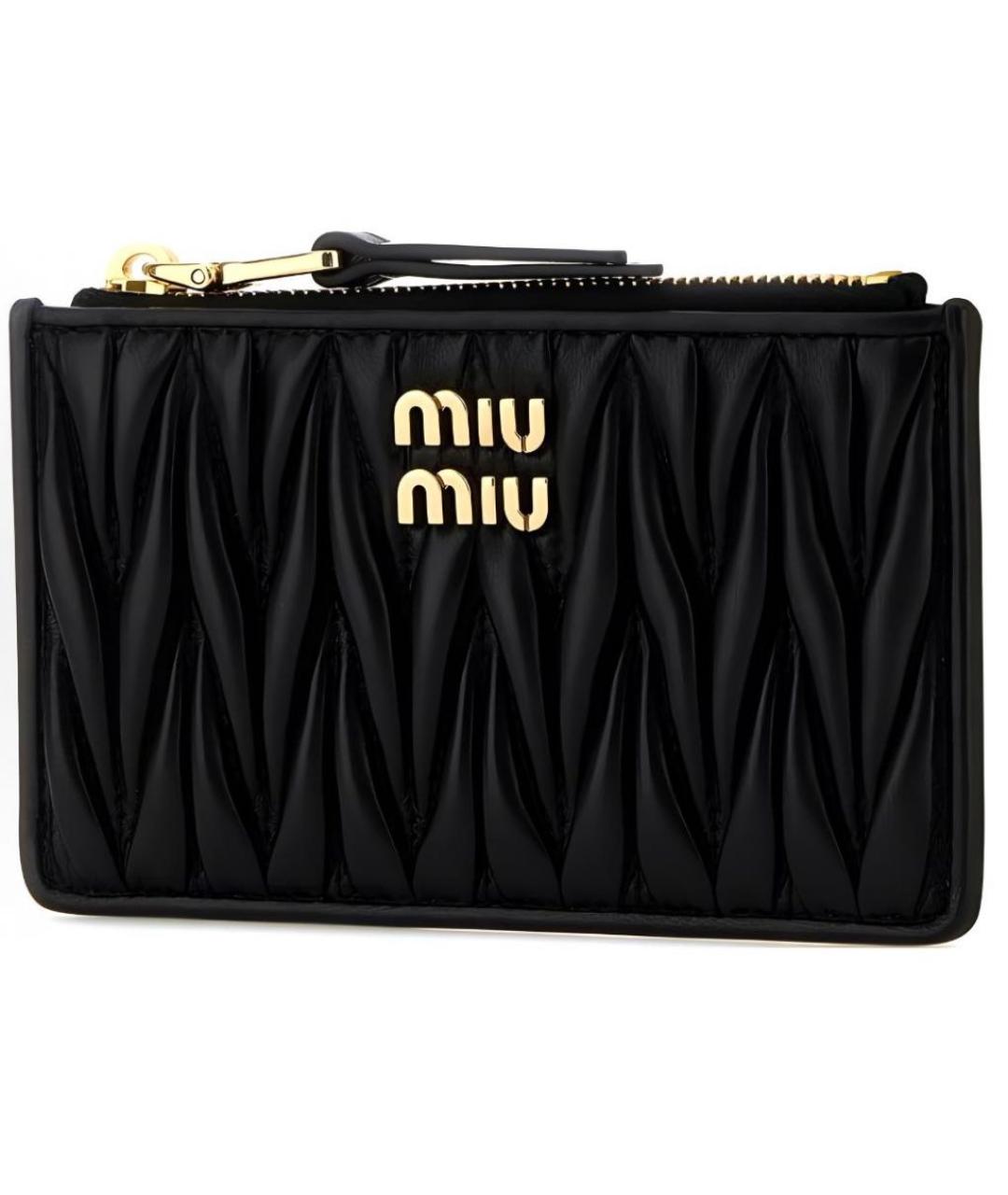 MIU MIU Черный кожаный кардхолдер, фото 2