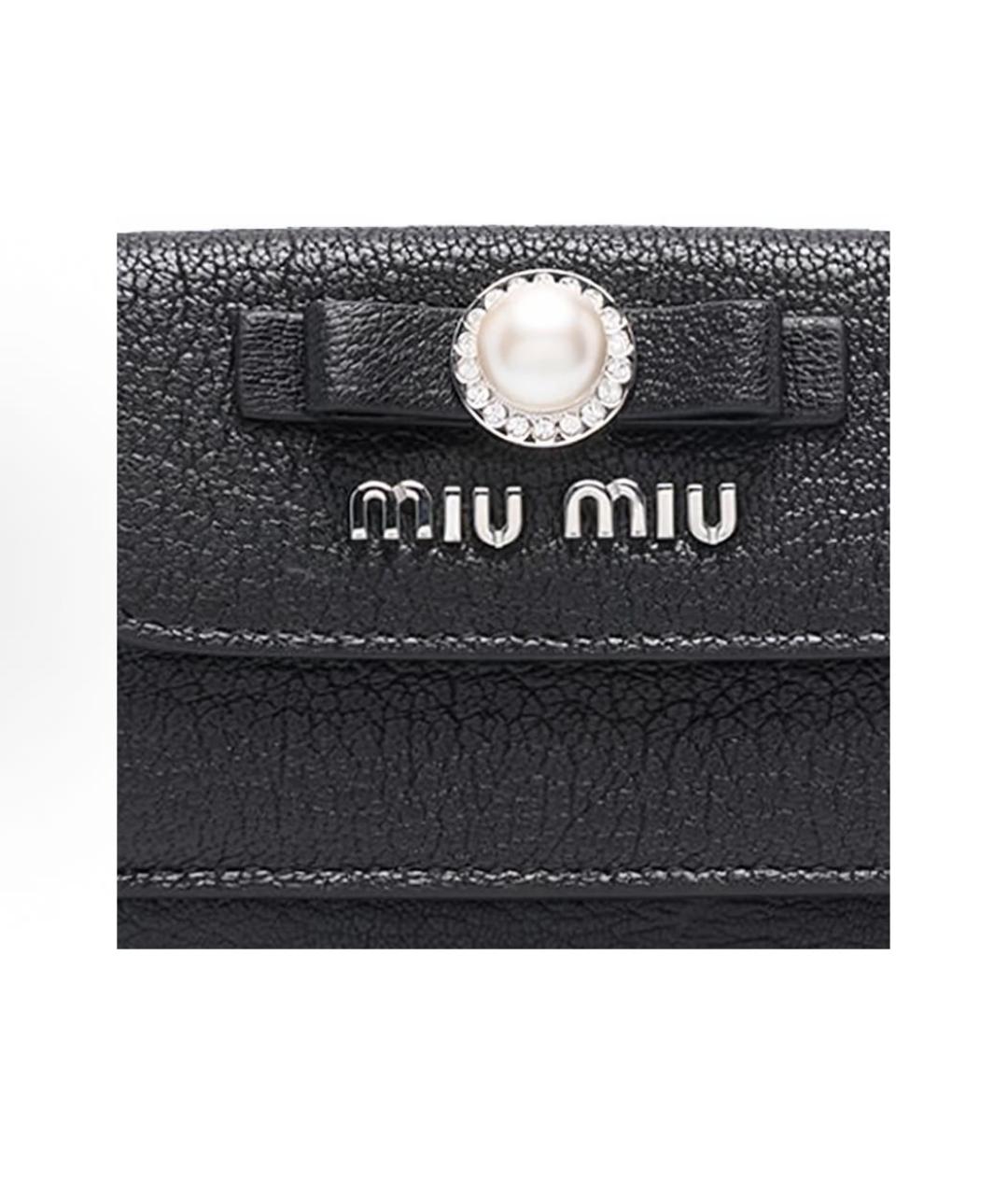 MIU MIU Черный кожаный кошелек, фото 4