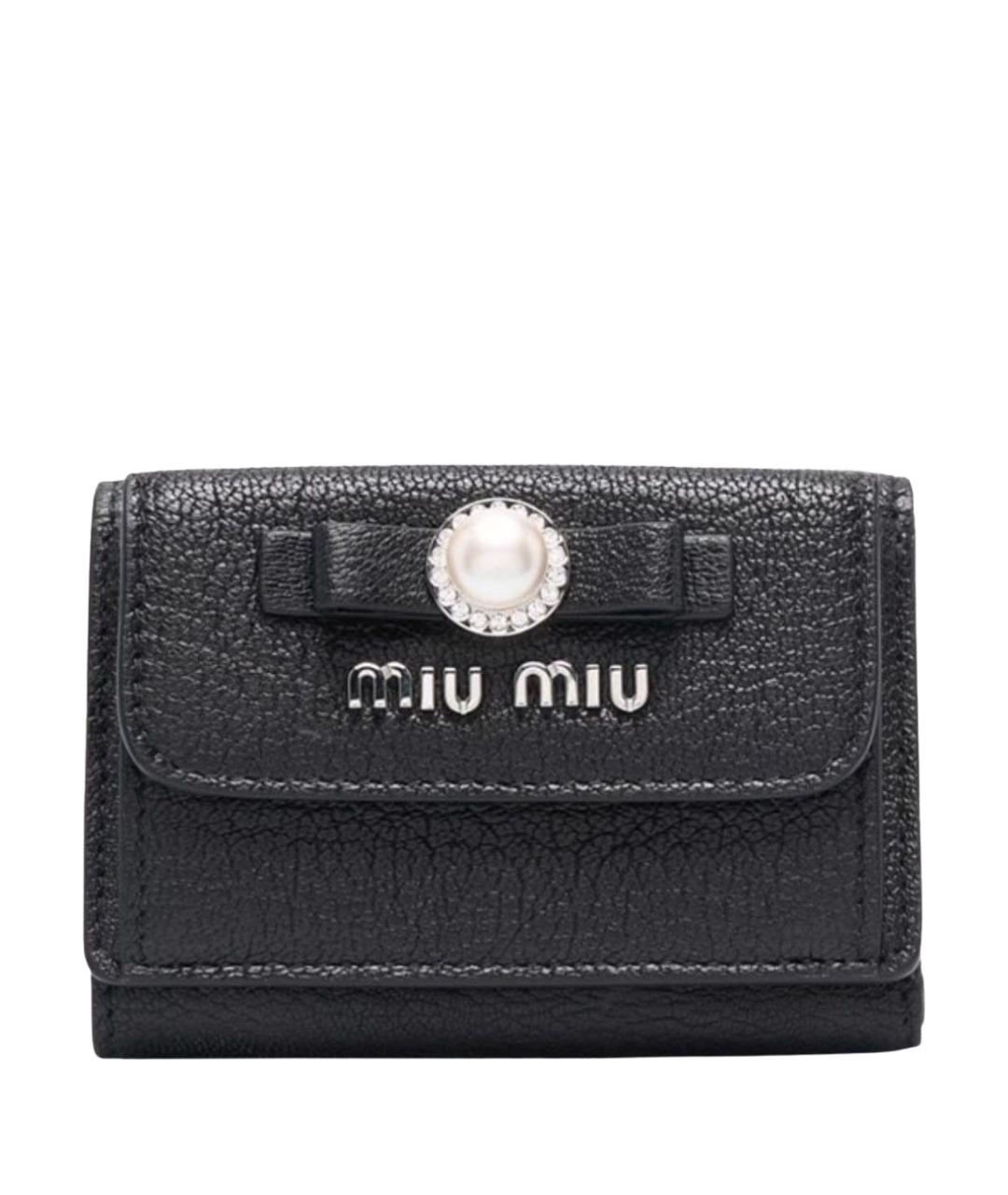 MIU MIU Черный кожаный кошелек, фото 1