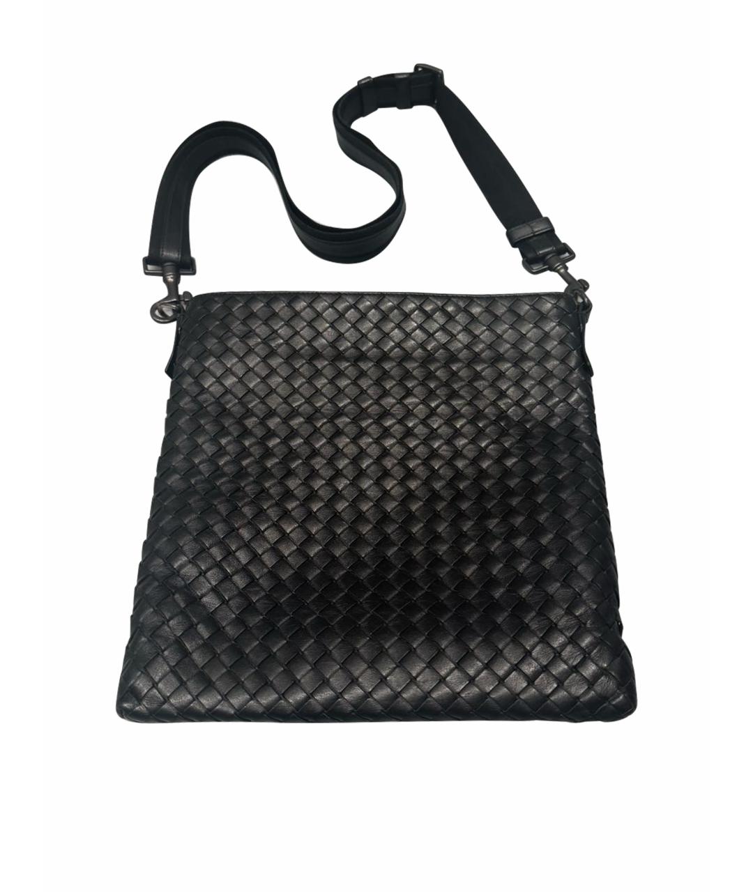 BOTTEGA VENETA Черная кожаная сумка на плечо, фото 1