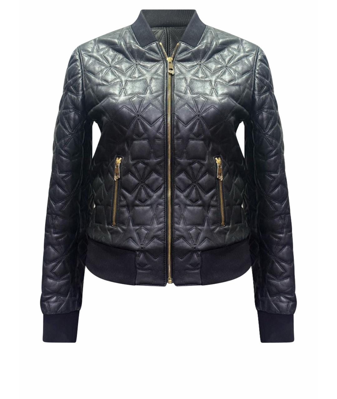 VERSACE COLLECTION Черная кожаная куртка, фото 1
