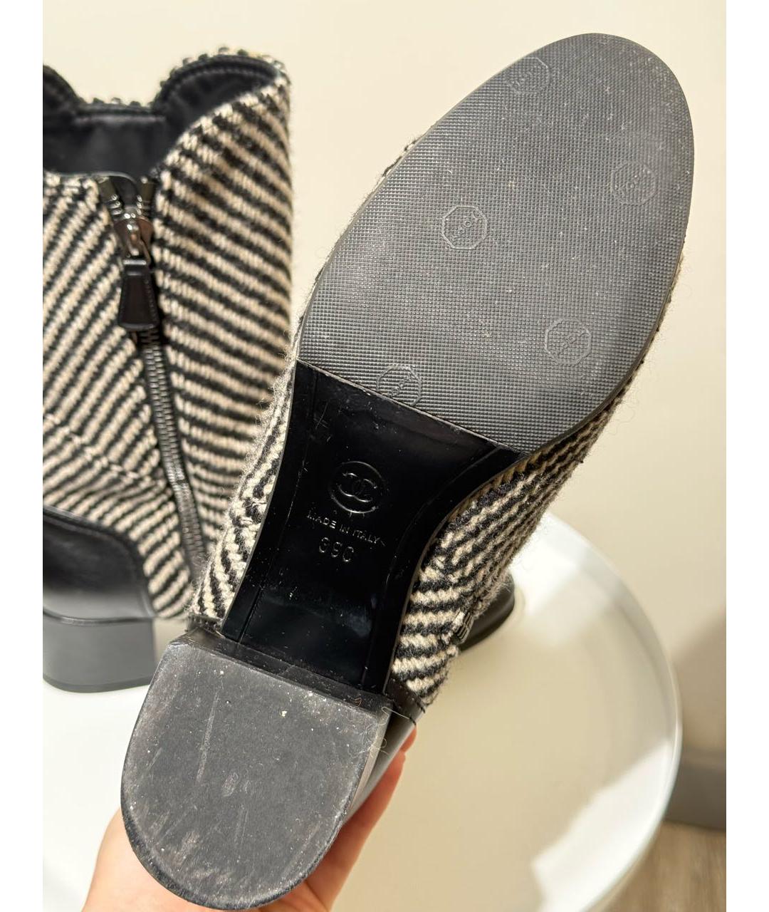 CHANEL Серые кожаные полусапоги, фото 8