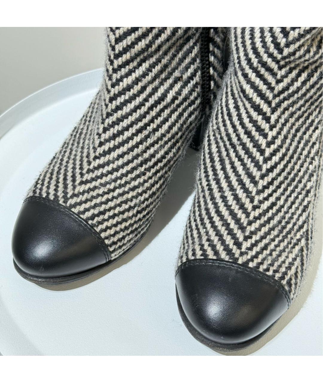 CHANEL Серые кожаные полусапоги, фото 5