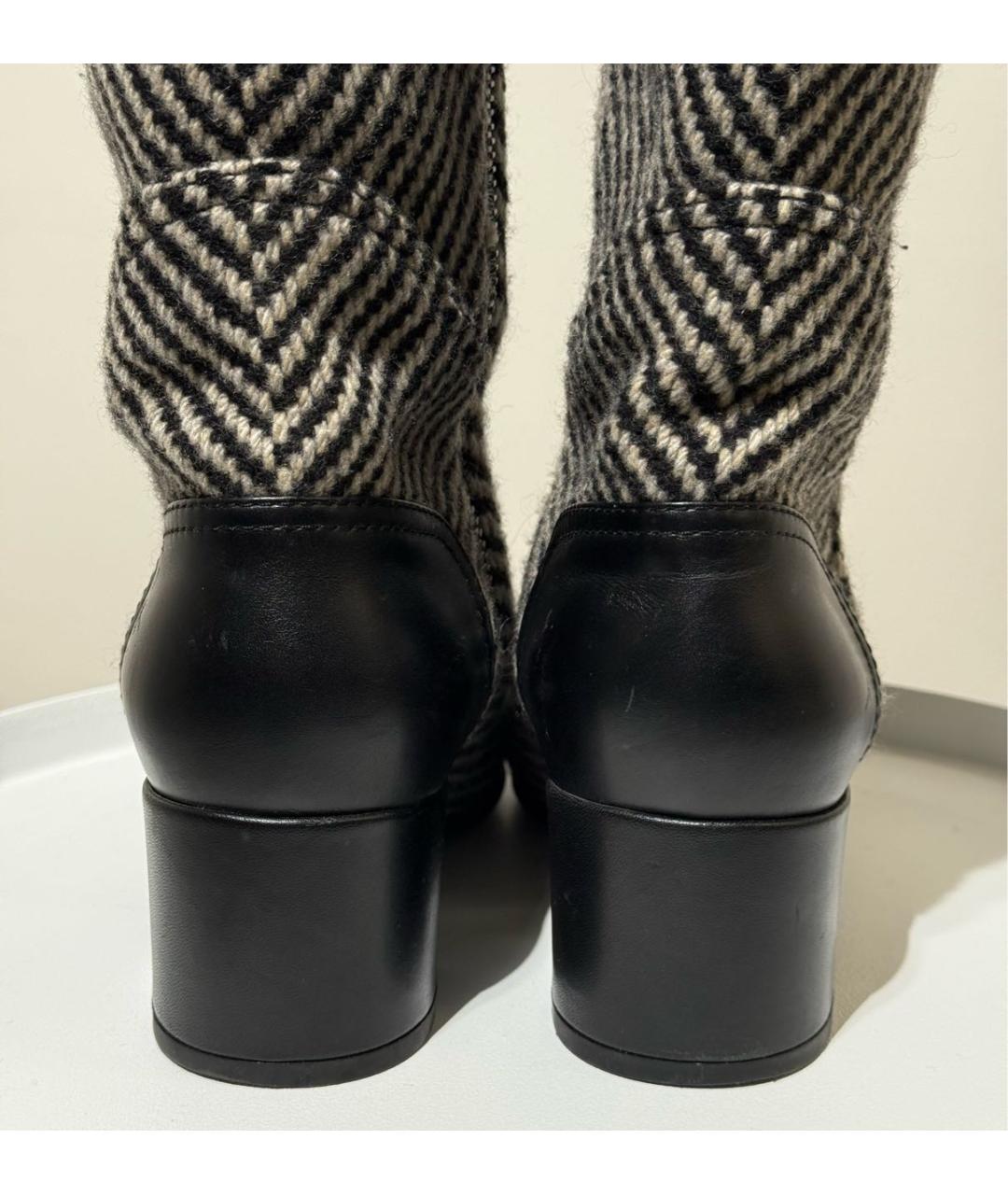 CHANEL Серые кожаные полусапоги, фото 4
