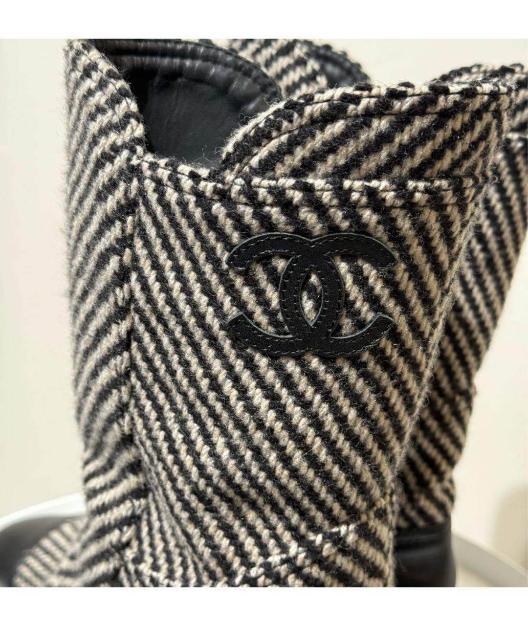 CHANEL Серые кожаные полусапоги, фото 7