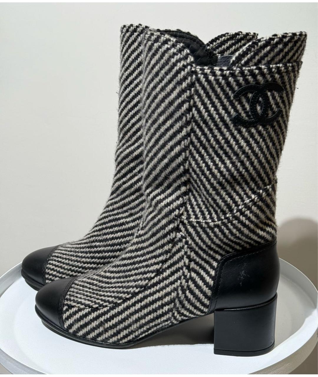 CHANEL Серые кожаные полусапоги, фото 2