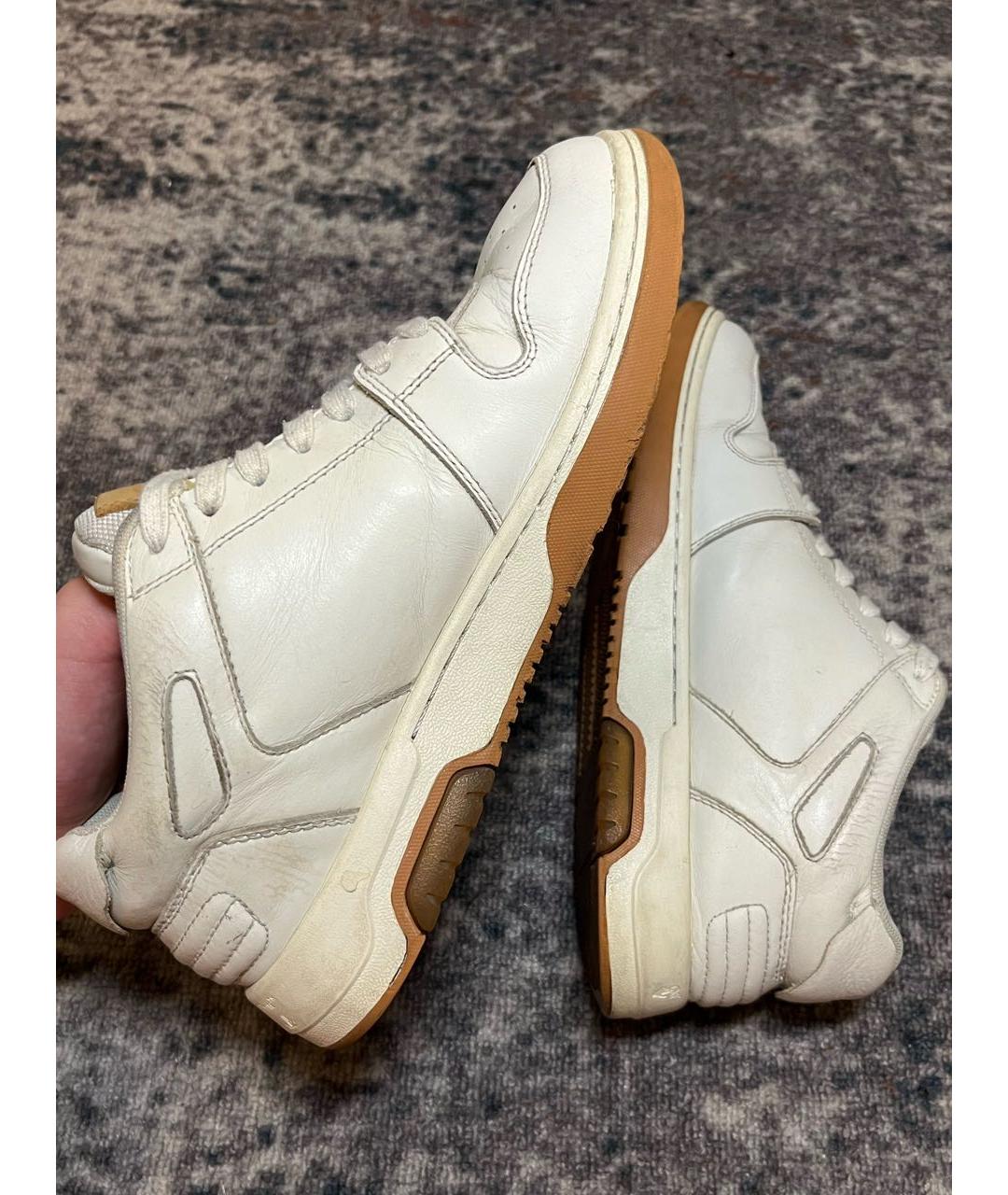 OFF-WHITE Белые низкие кроссовки / кеды из искусственной кожи, фото 3