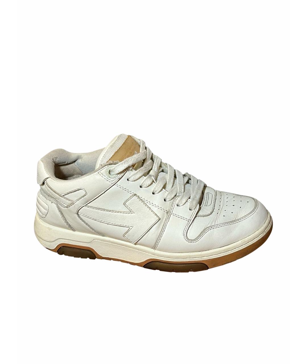 OFF-WHITE Белые низкие кроссовки / кеды из искусственной кожи, фото 1