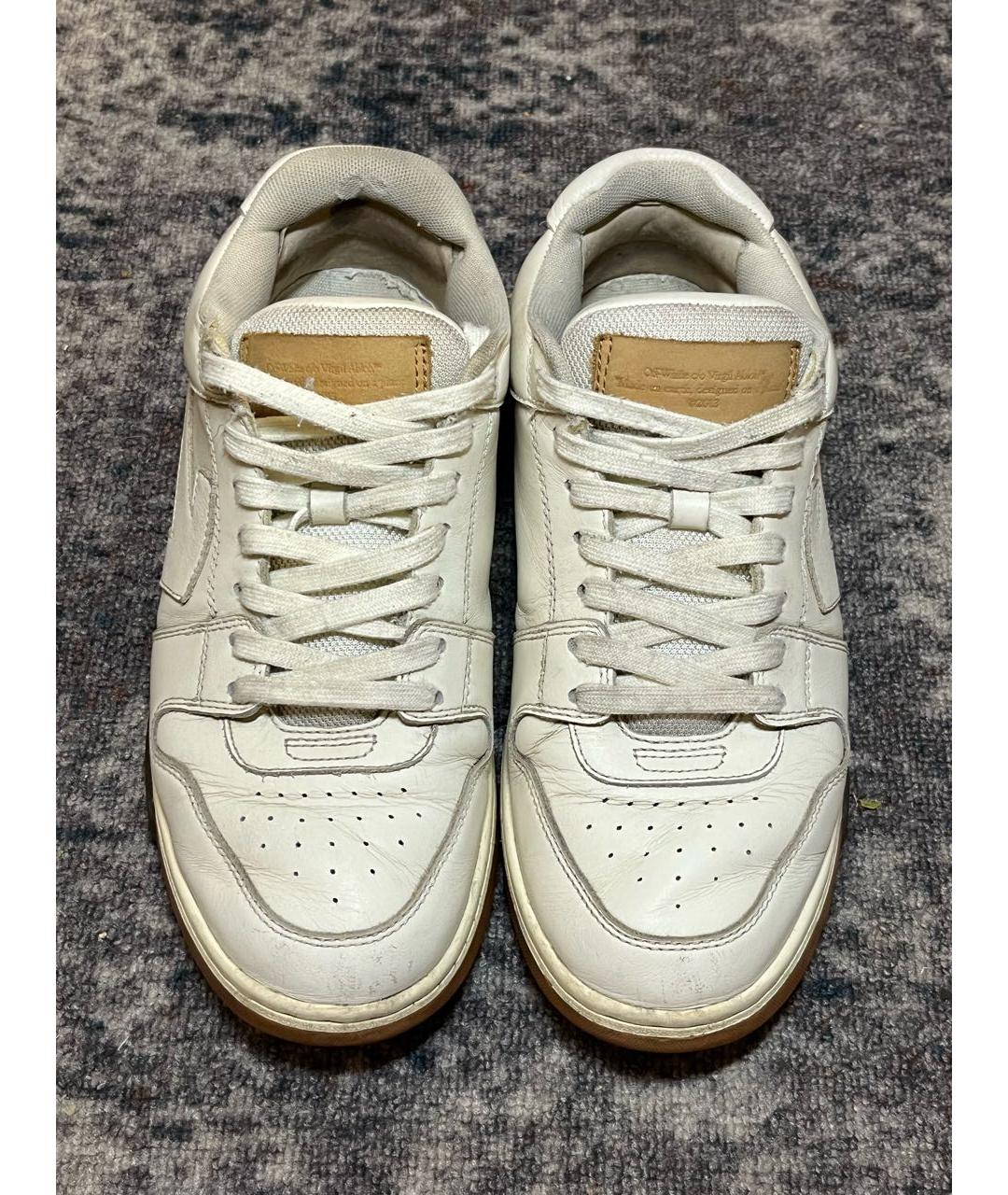 OFF-WHITE Белые низкие кроссовки / кеды из искусственной кожи, фото 2