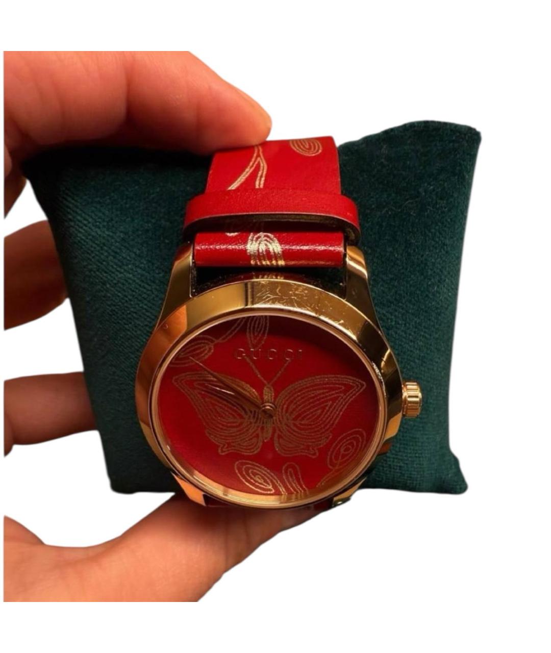 GUCCI Бордовые часы, фото 5