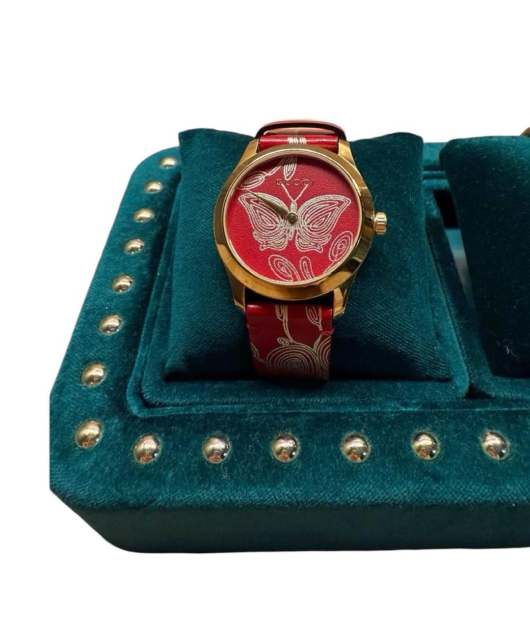 GUCCI Бордовые часы, фото 2
