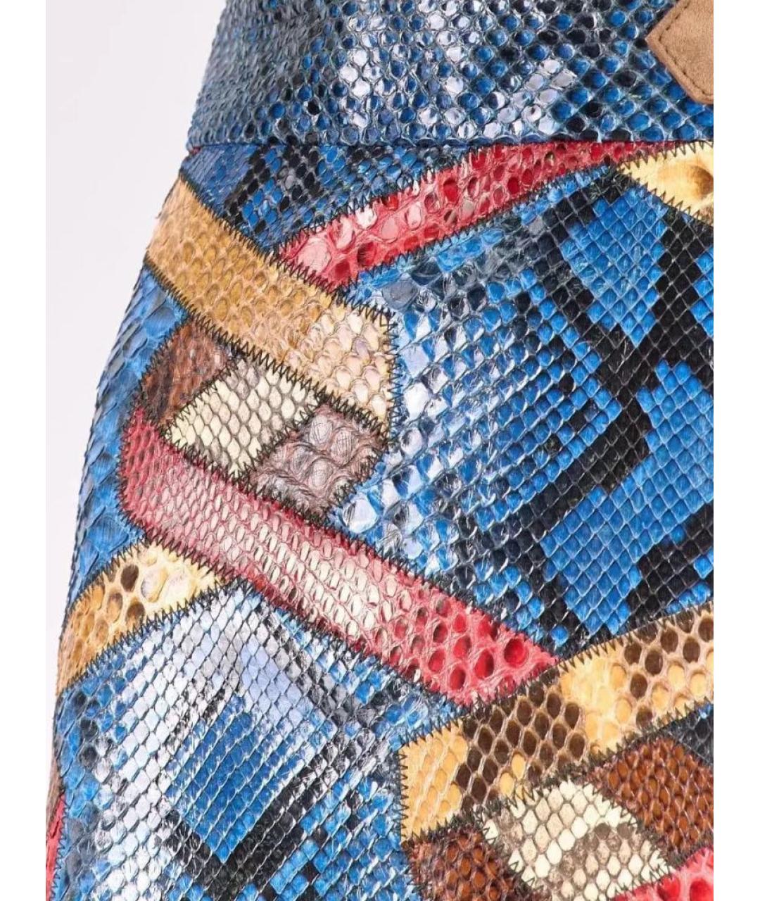 GUCCI Мульти юбка миди из экзотической кожи, фото 4