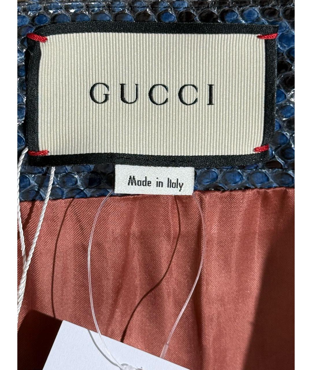 GUCCI Мульти юбка миди из экзотической кожи, фото 3