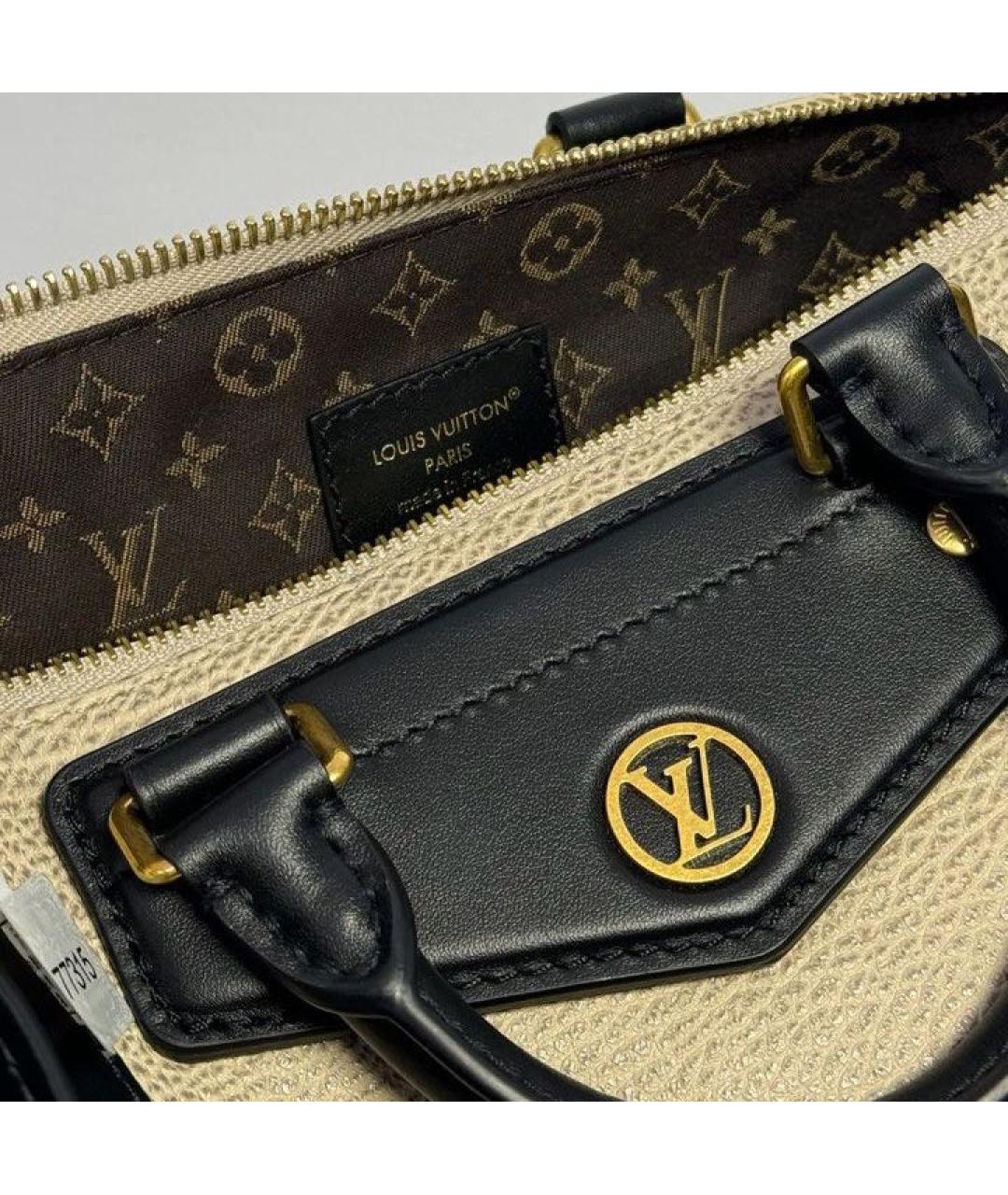 LOUIS VUITTON Бежевая кожаная сумка через плечо, фото 4