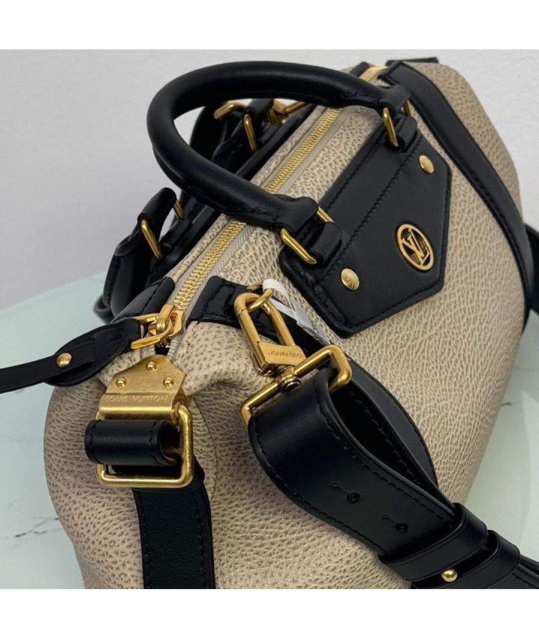 LOUIS VUITTON Бежевая кожаная сумка через плечо, фото 6