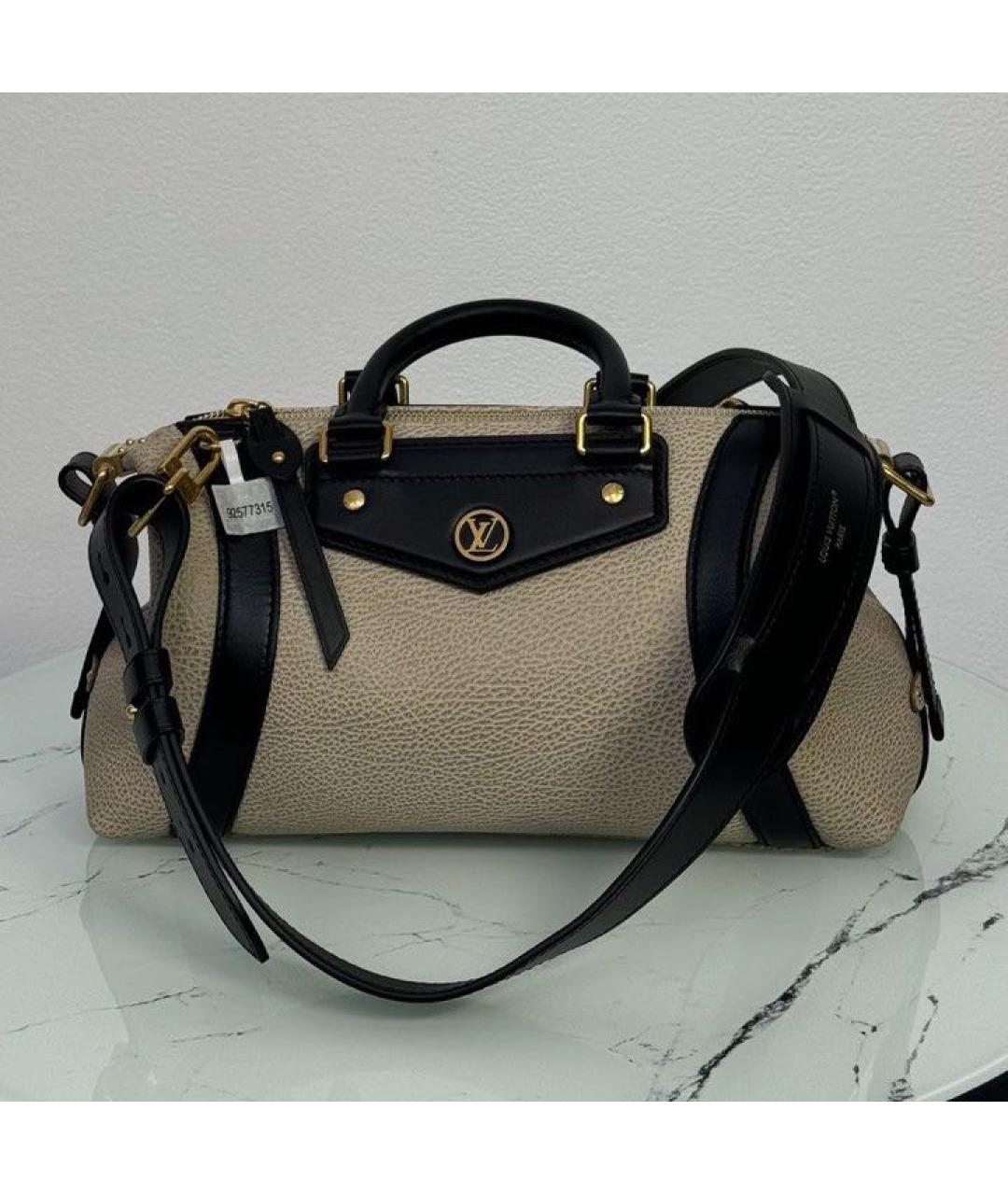 LOUIS VUITTON Бежевая кожаная сумка через плечо, фото 9