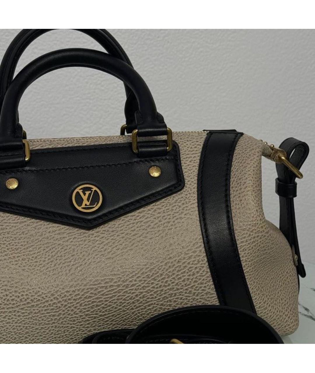 LOUIS VUITTON Бежевая кожаная сумка через плечо, фото 8