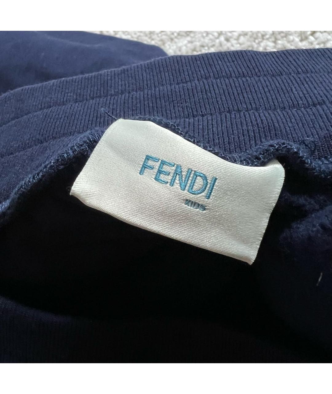 FENDI Темно-синие хлопковые брюки и шорты, фото 5