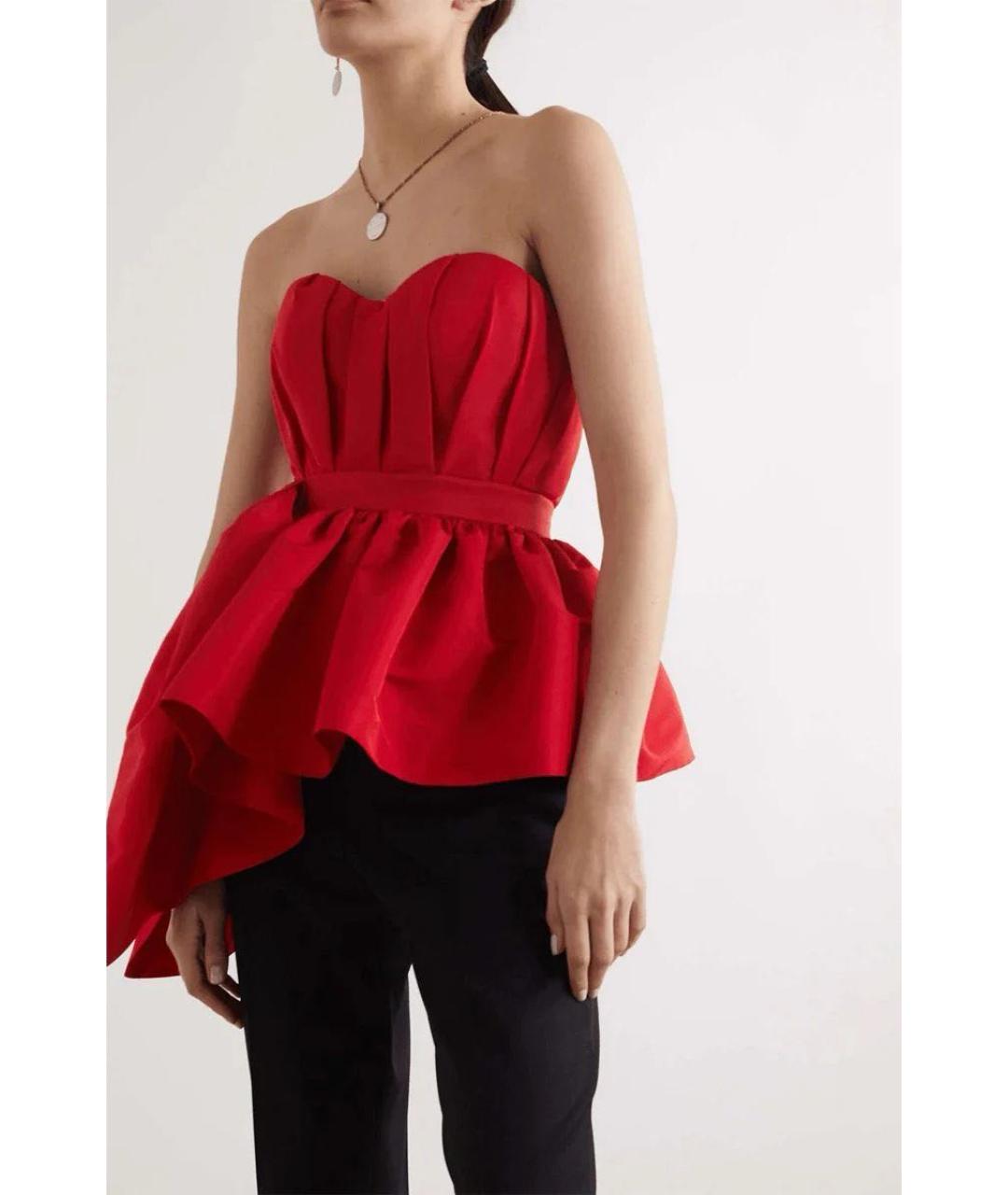 ALEXANDER MCQUEEN Красный полиэстеровый корсет, фото 6